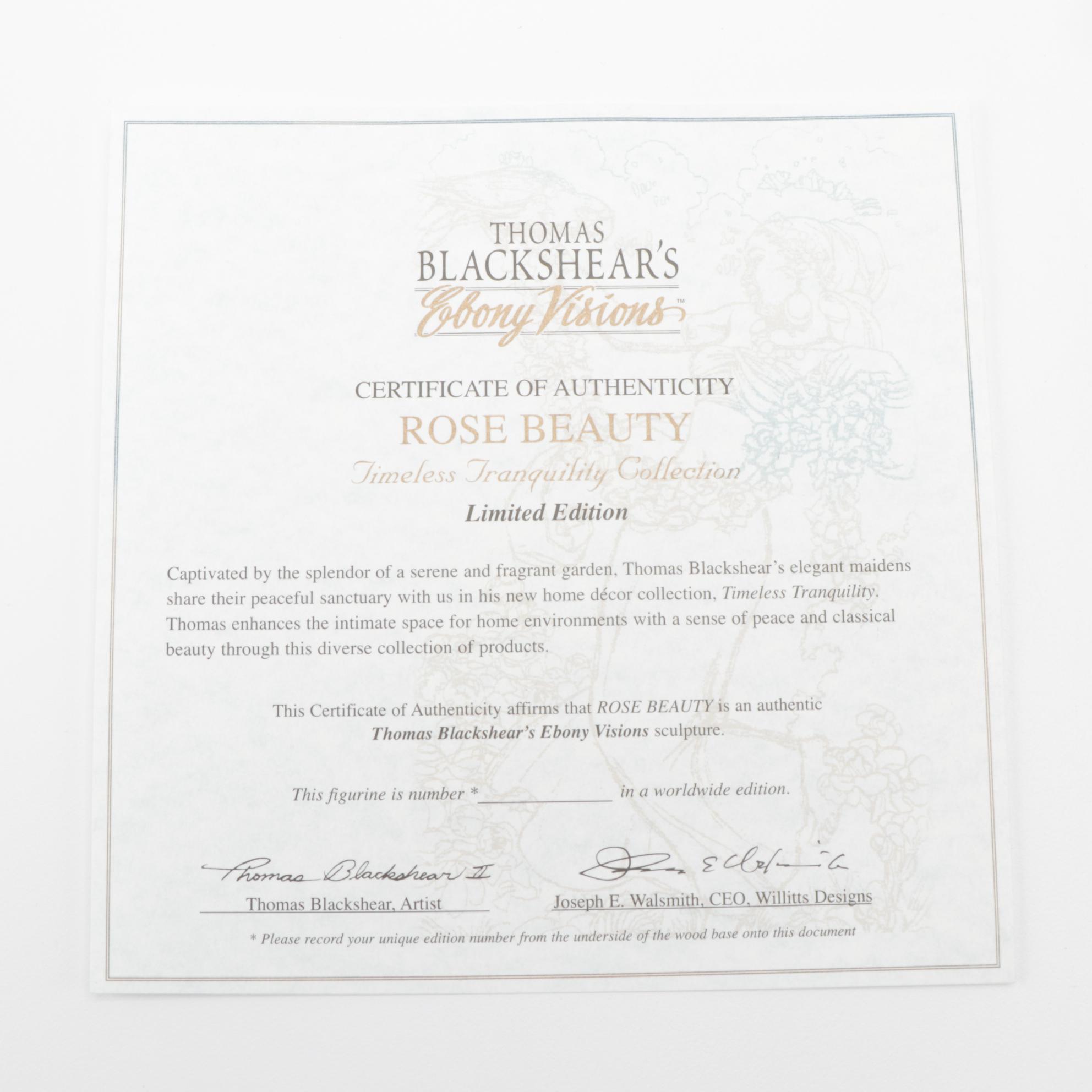 Thomas Blackshear's Ebony Visions "Rose Beauty" and "Evening Rose" Figurines