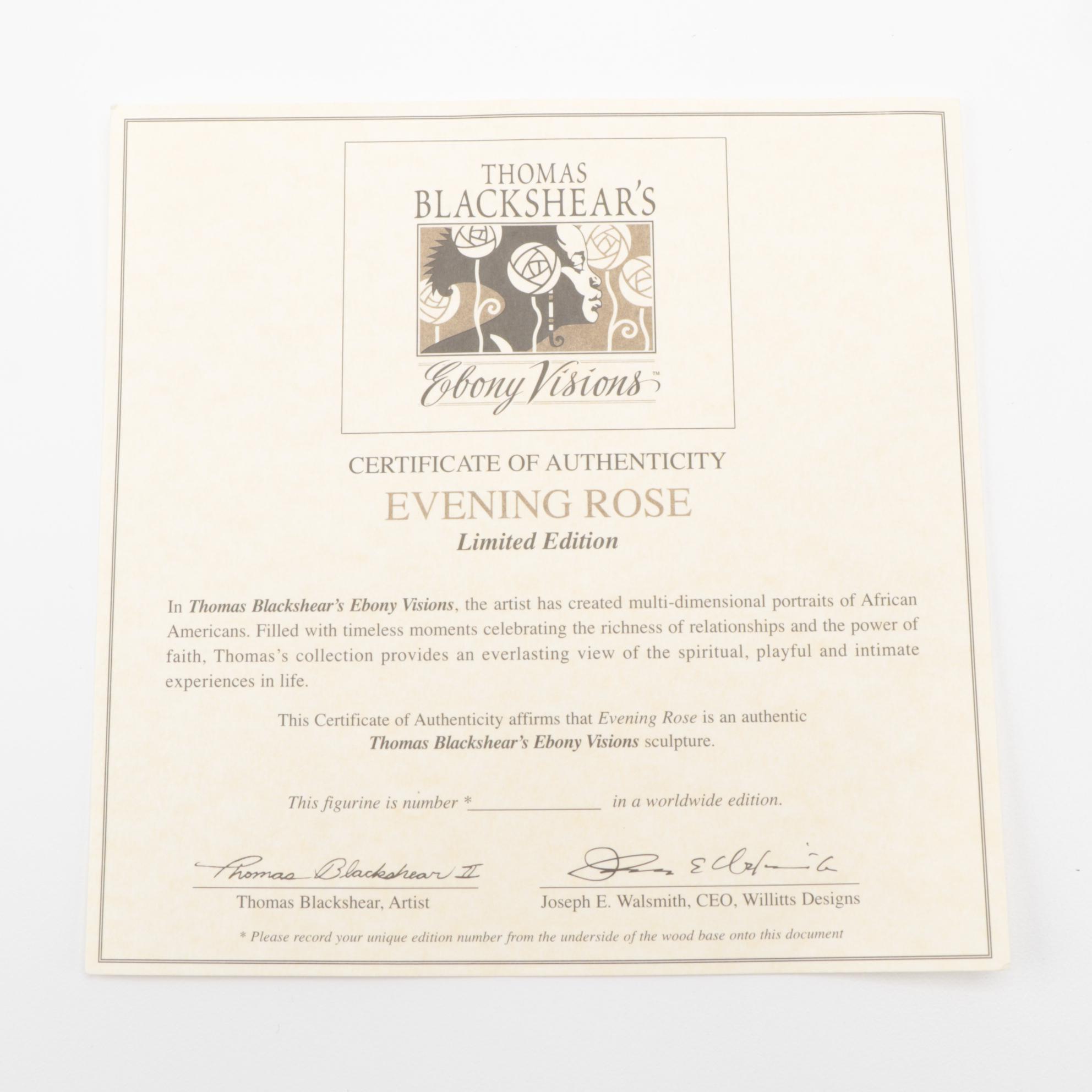 Thomas Blackshear's Ebony Visions "Rose Beauty" and "Evening Rose" Figurines