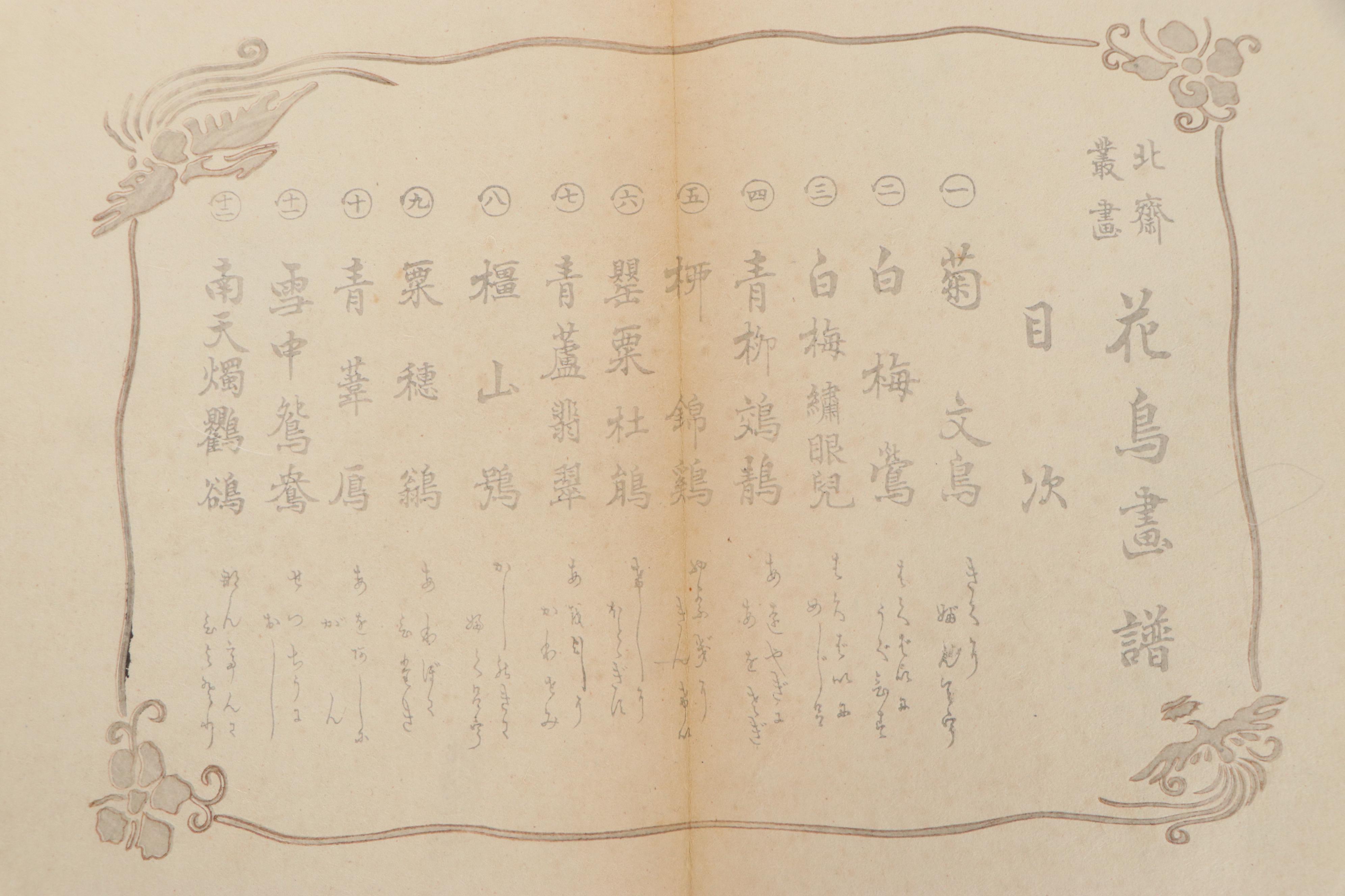 Katsushika Taito II Japanese Woodblock Folding Book "Kachō Gaden"