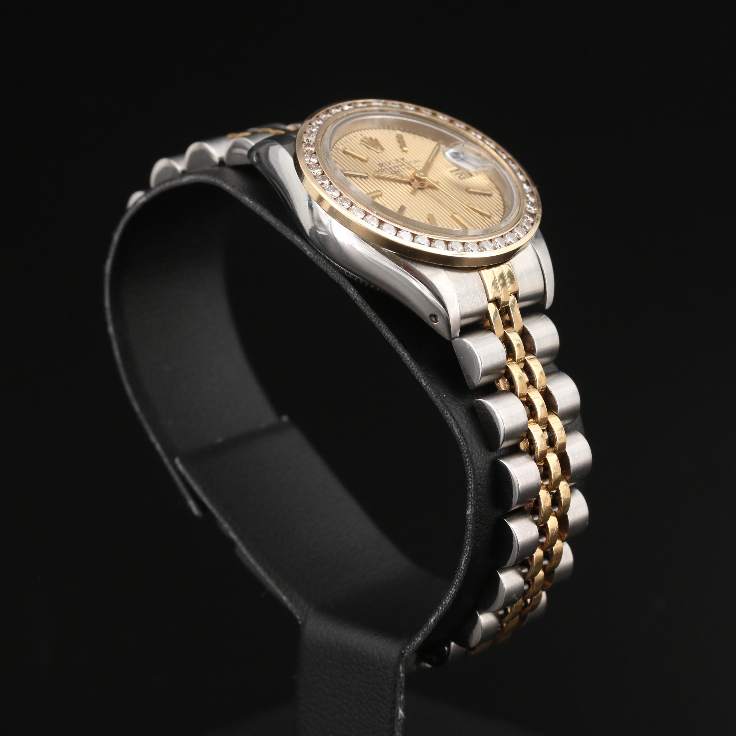 1984 Rolex Datejust Watch with Diamond Bezel