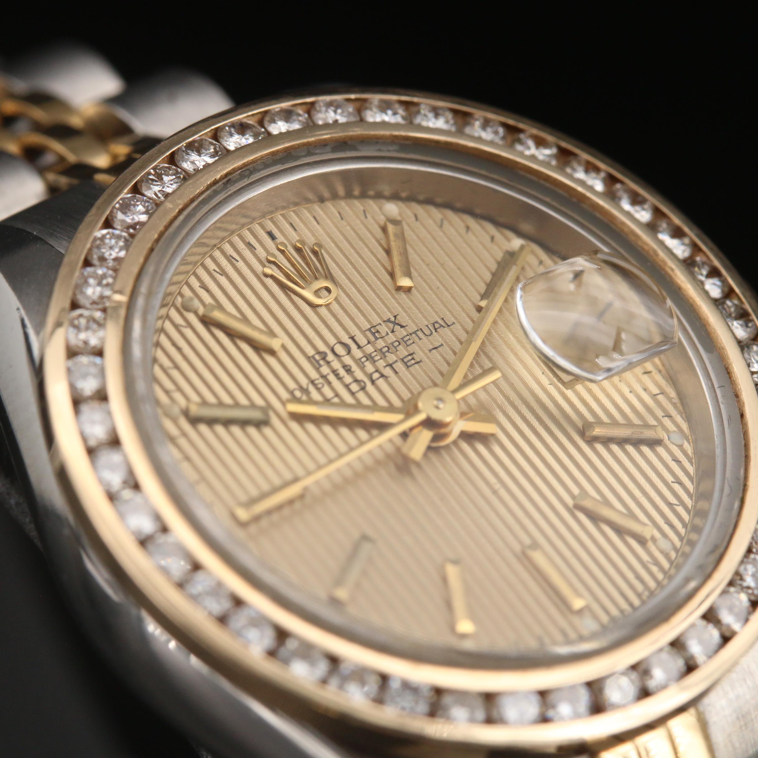 1984 Rolex Datejust Watch with Diamond Bezel