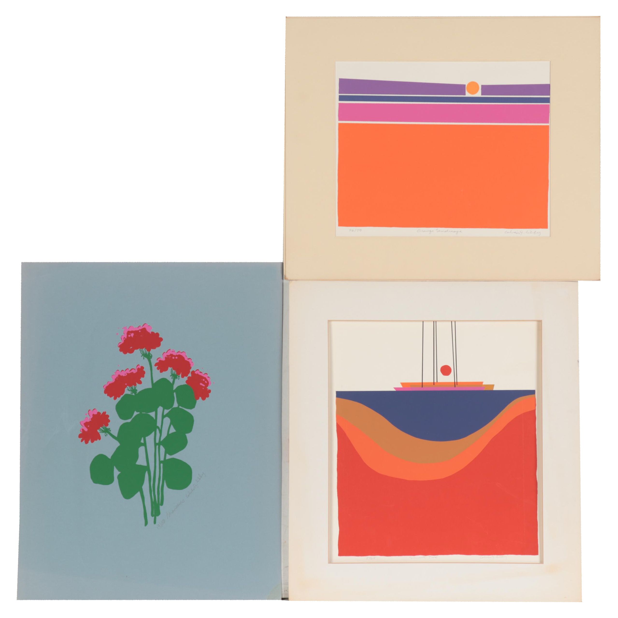 Calvin J. Libby Abstract and Floral Serigraphs