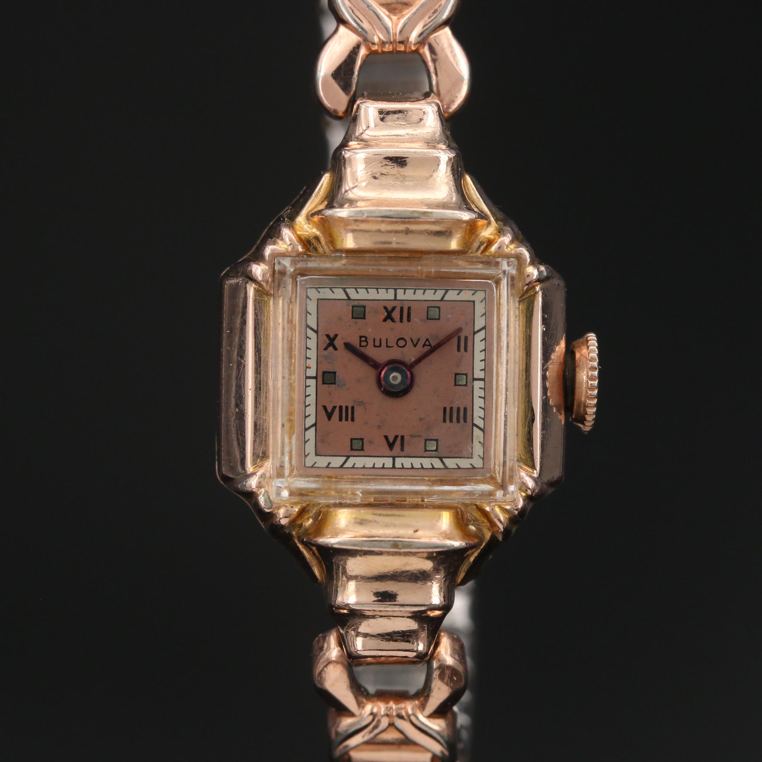 1948 Bulova Her Excellency "N" 14K Gold Filled Stem Wind Watch