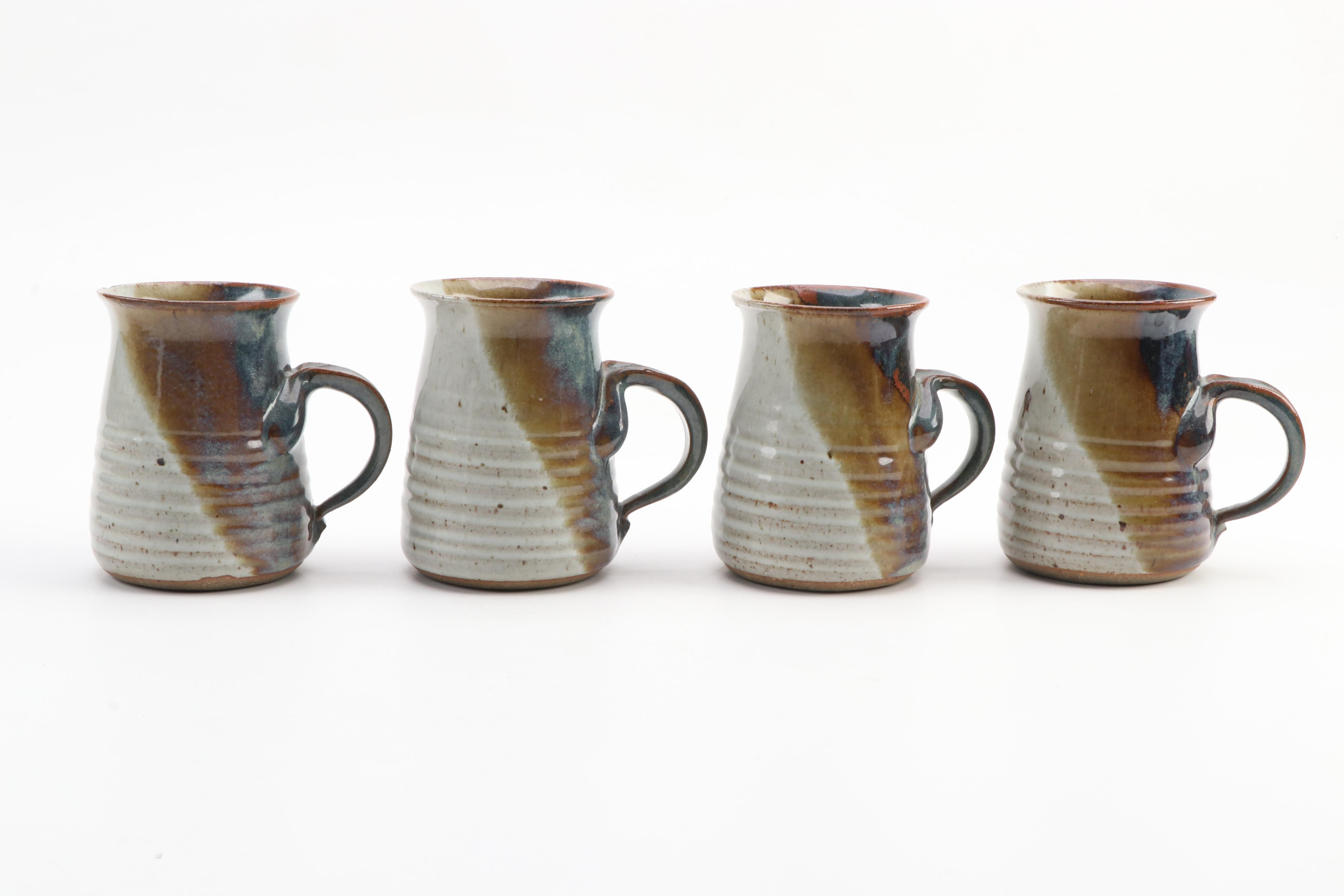 VanSickle Stoneware Pottery Pitcher and Mug Set