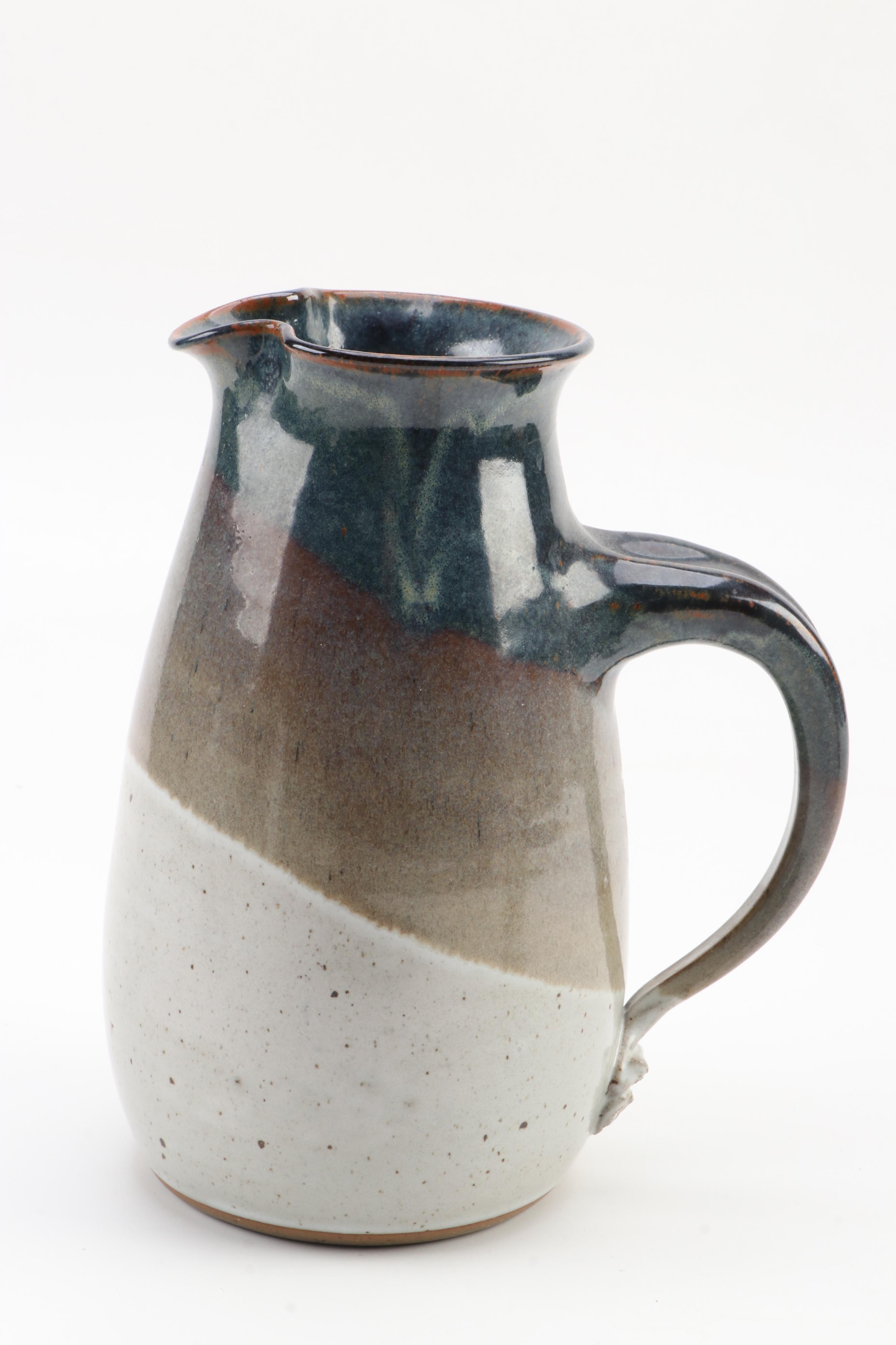 VanSickle Stoneware Pottery Pitcher and Mug Set