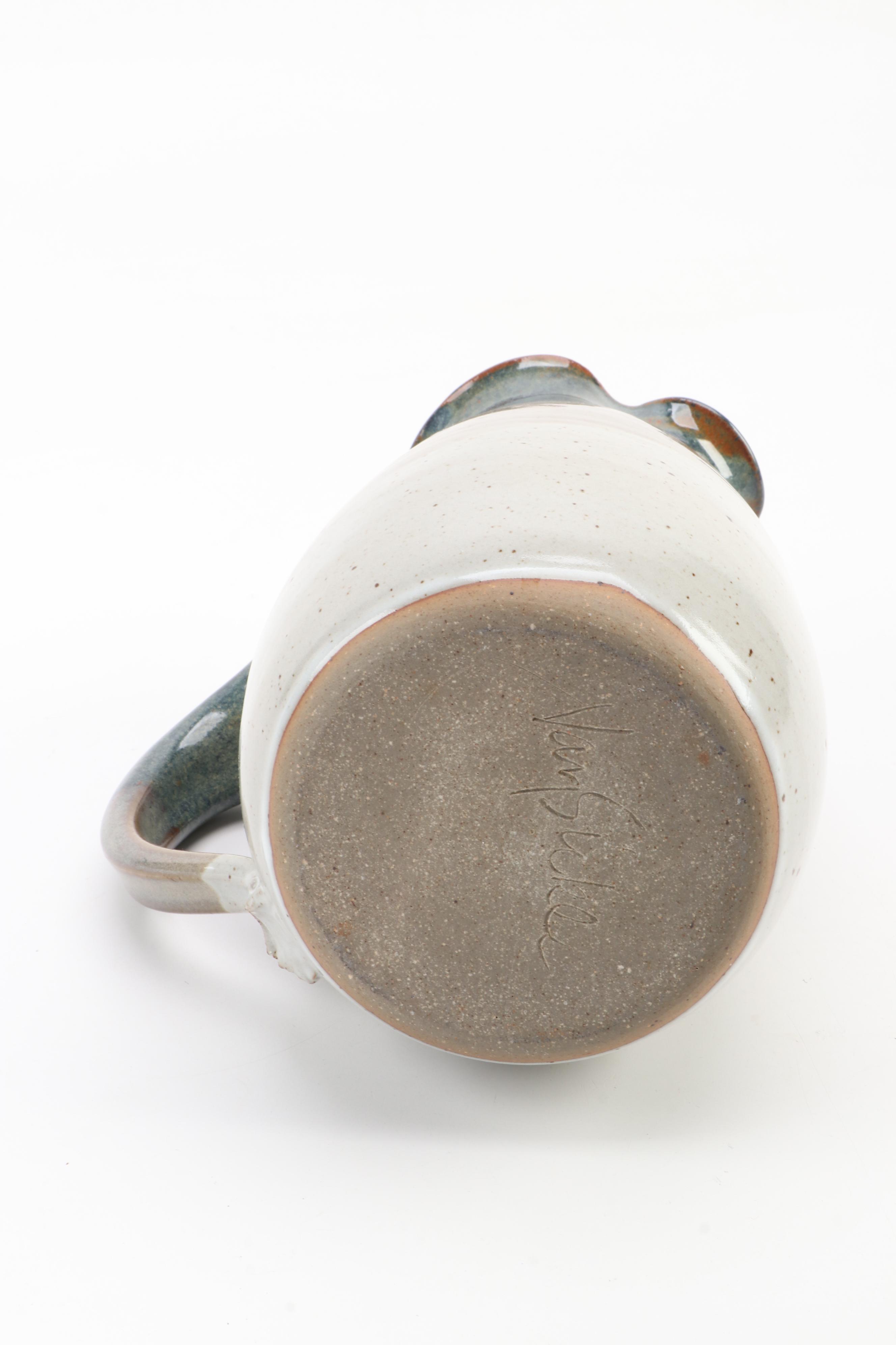 VanSickle Stoneware Pottery Pitcher and Mug Set