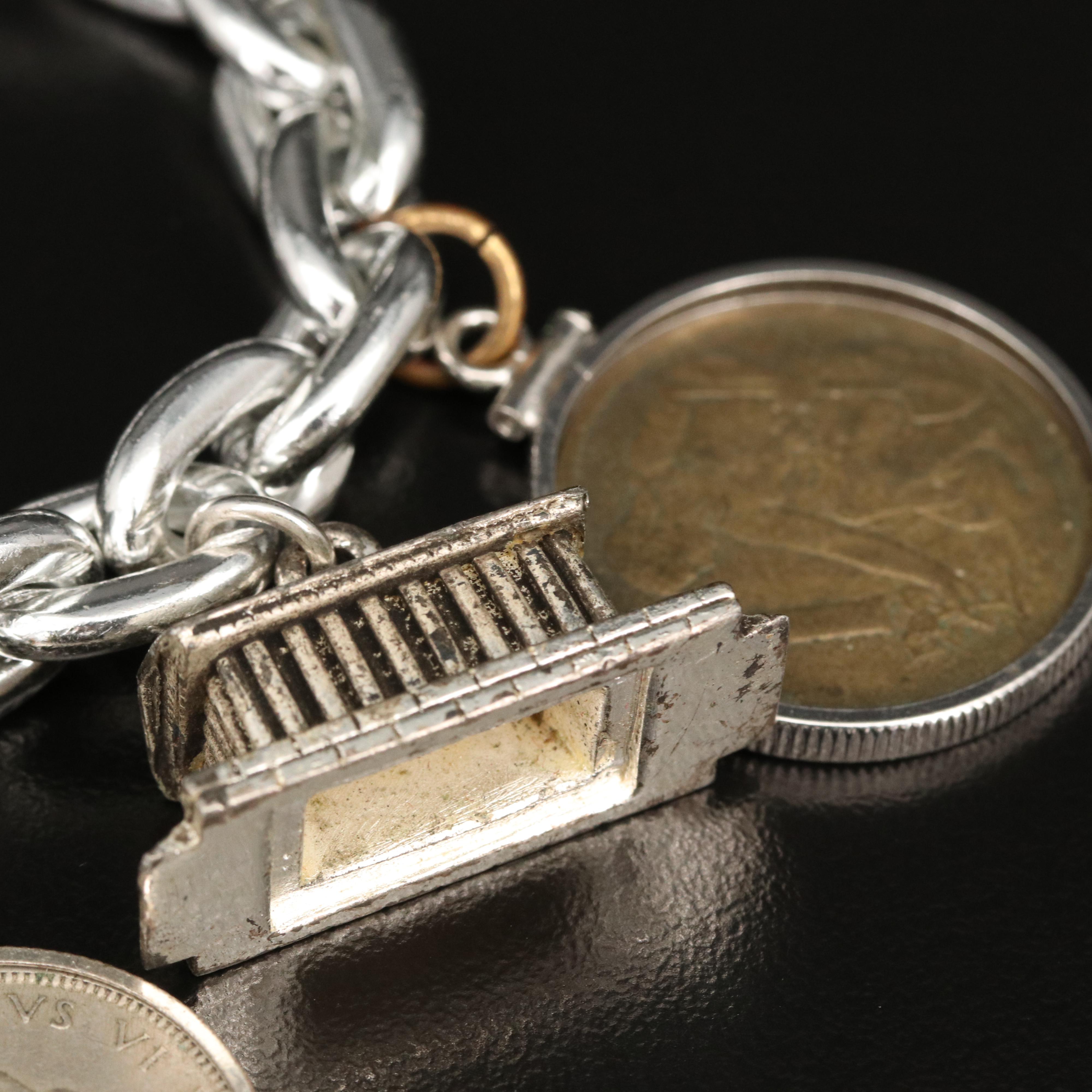 Bracelet with British, Canadian and French Coins