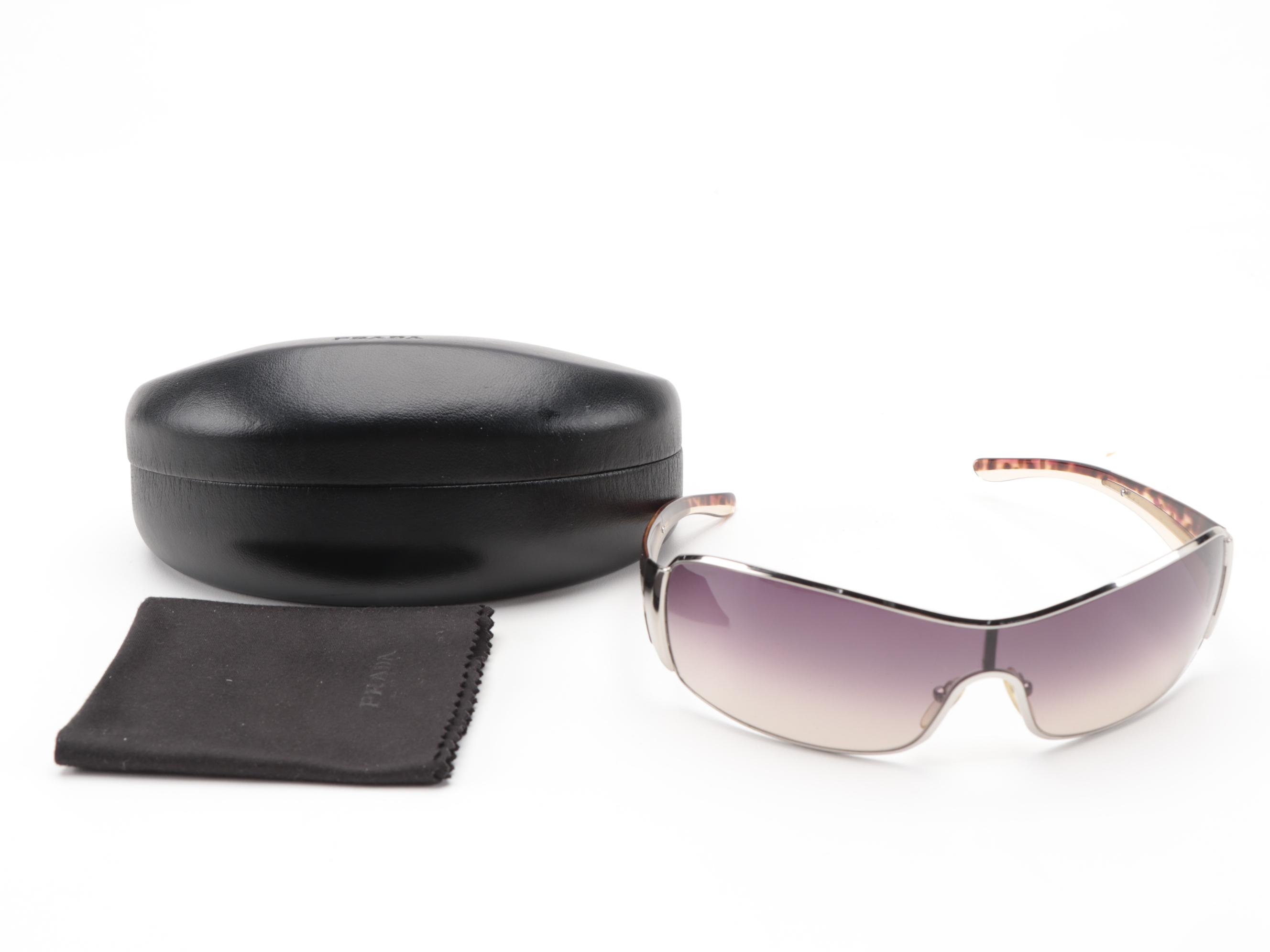 Prada SPR 53H Gradient Wrap Sunglasses with Case