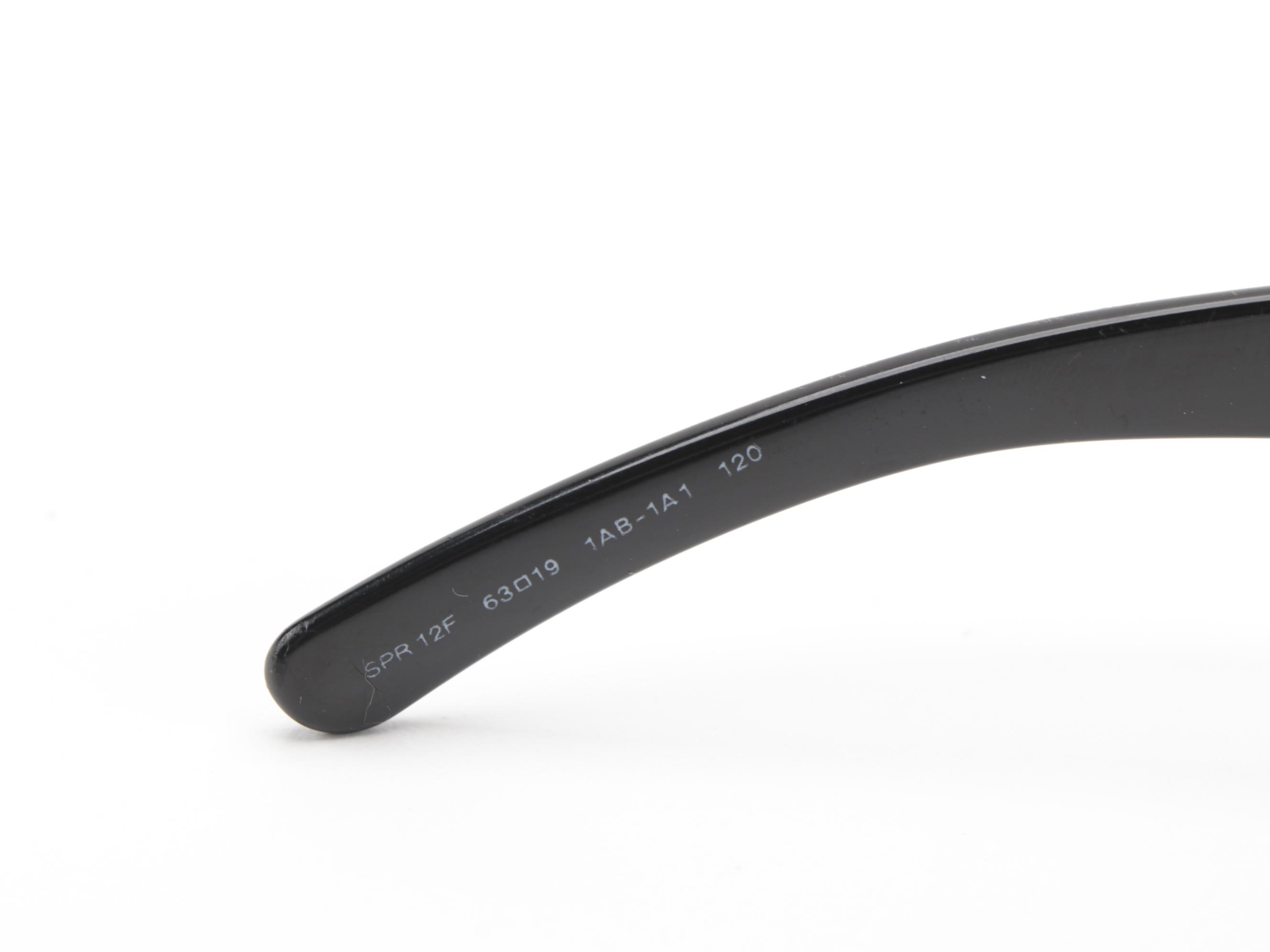 Prada SPR 12F Black Oval Sunglasses