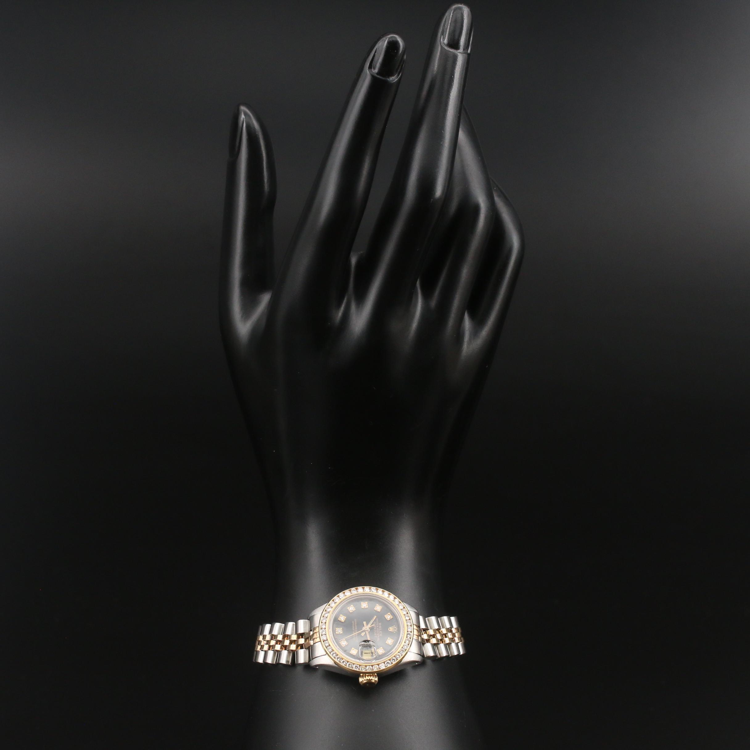 1979 Rolex "Datejust" Watch with 1.13 CTW Diamond Bezel and Dial