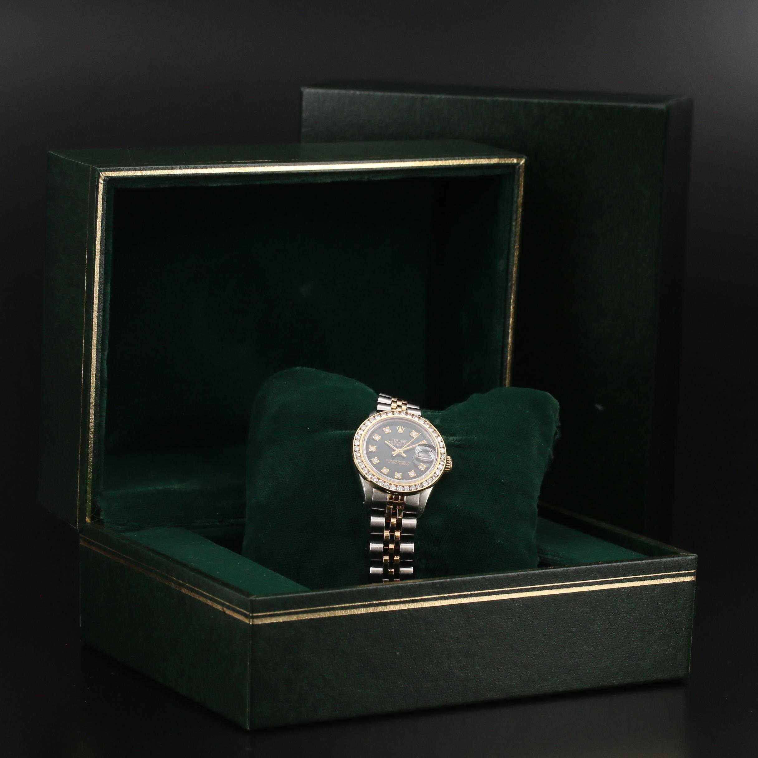 1979 Rolex "Datejust" Watch with 1.13 CTW Diamond Bezel and Dial