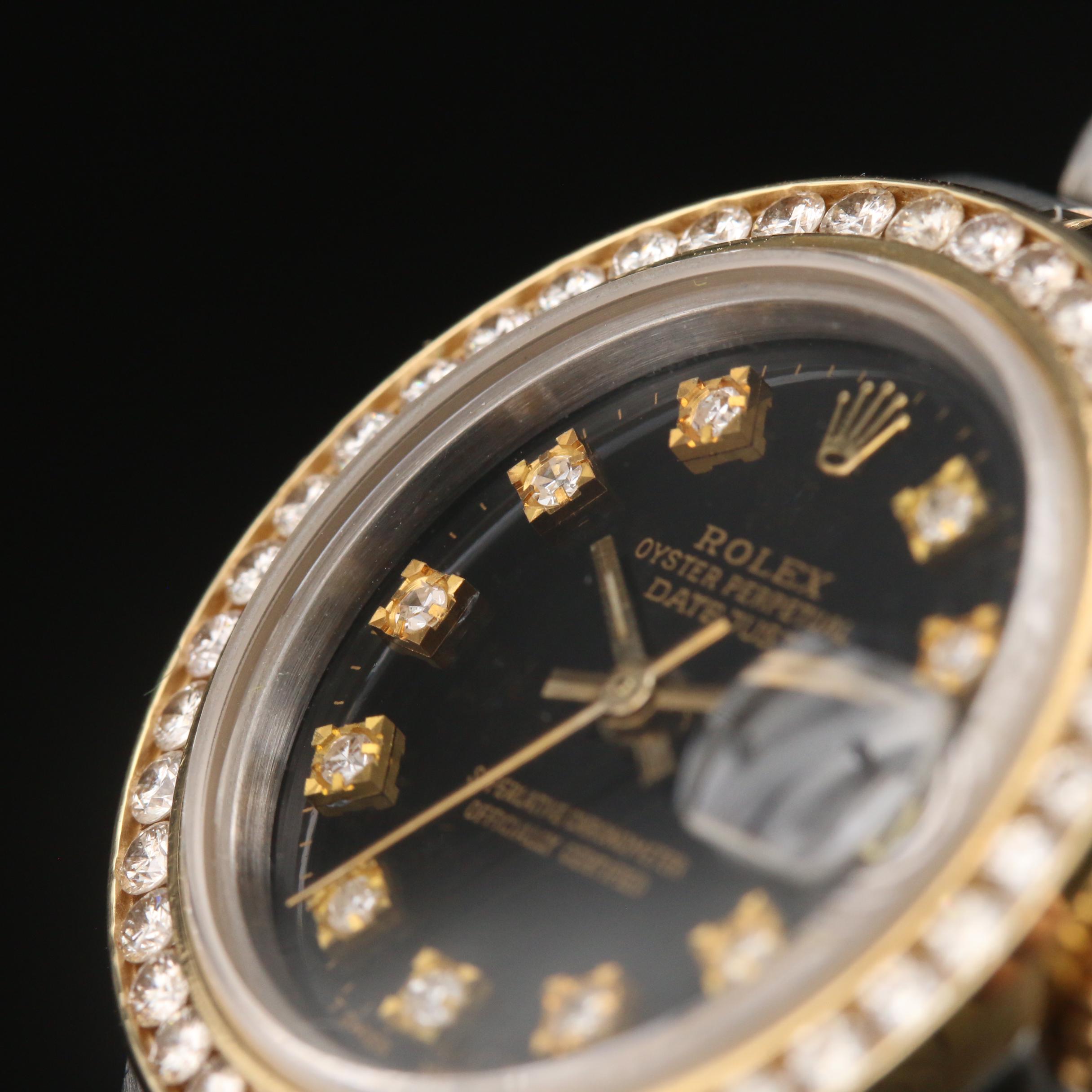 1979 Rolex "Datejust" Watch with 1.13 CTW Diamond Bezel and Dial
