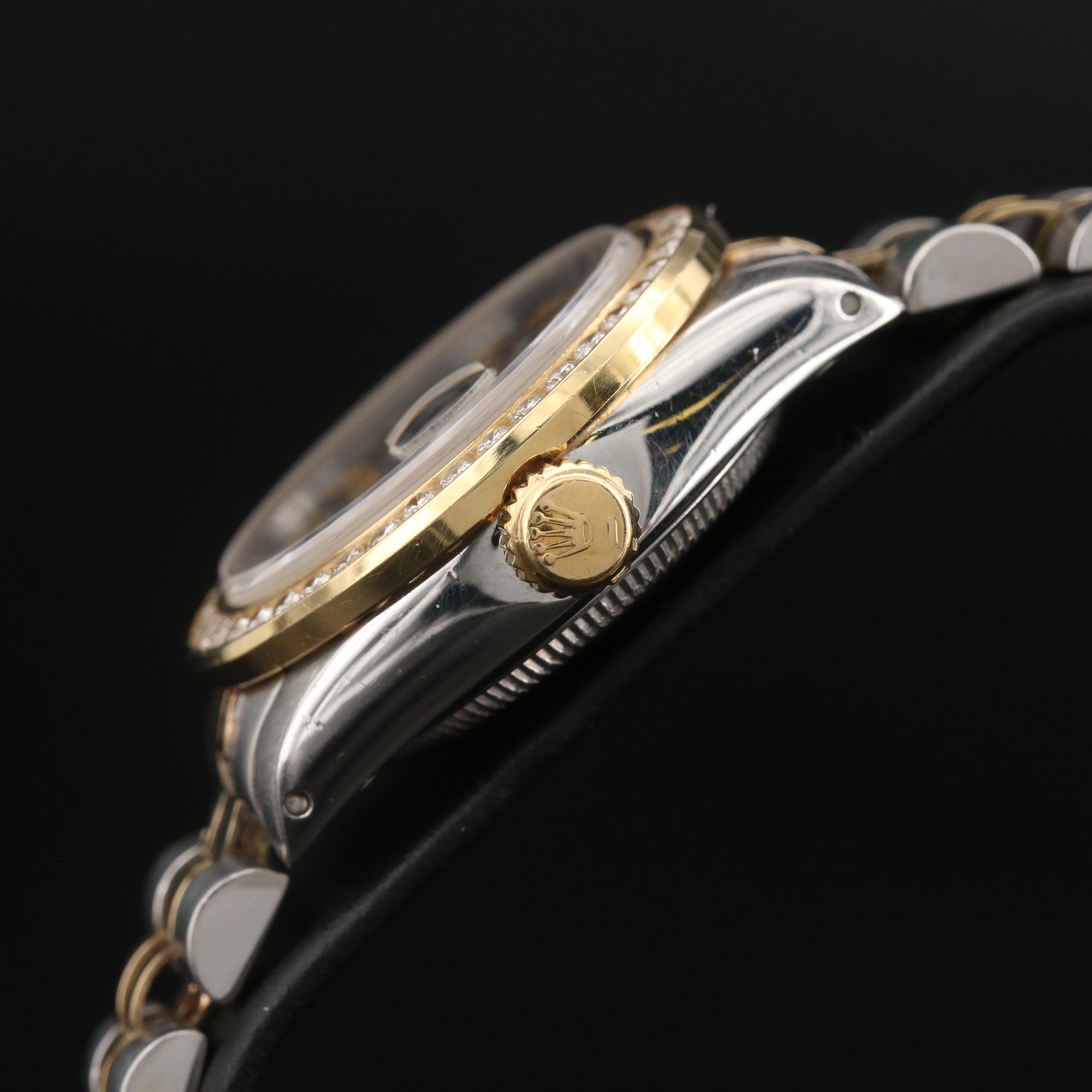1979 Rolex "Datejust" Watch with 1.13 CTW Diamond Bezel and Dial