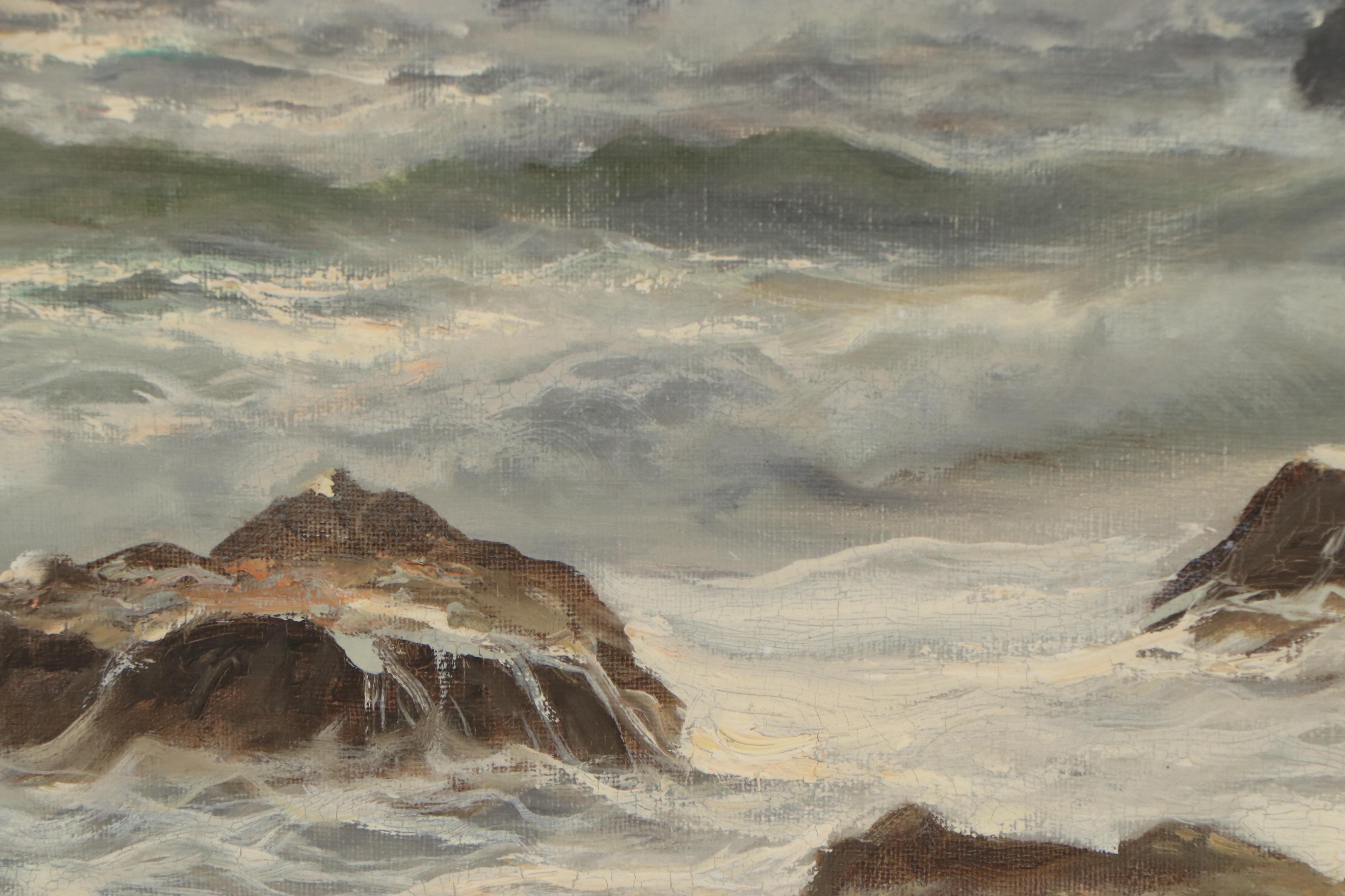 Guido Odierna Seascape Oil Painting, Mid-Late 20th Century