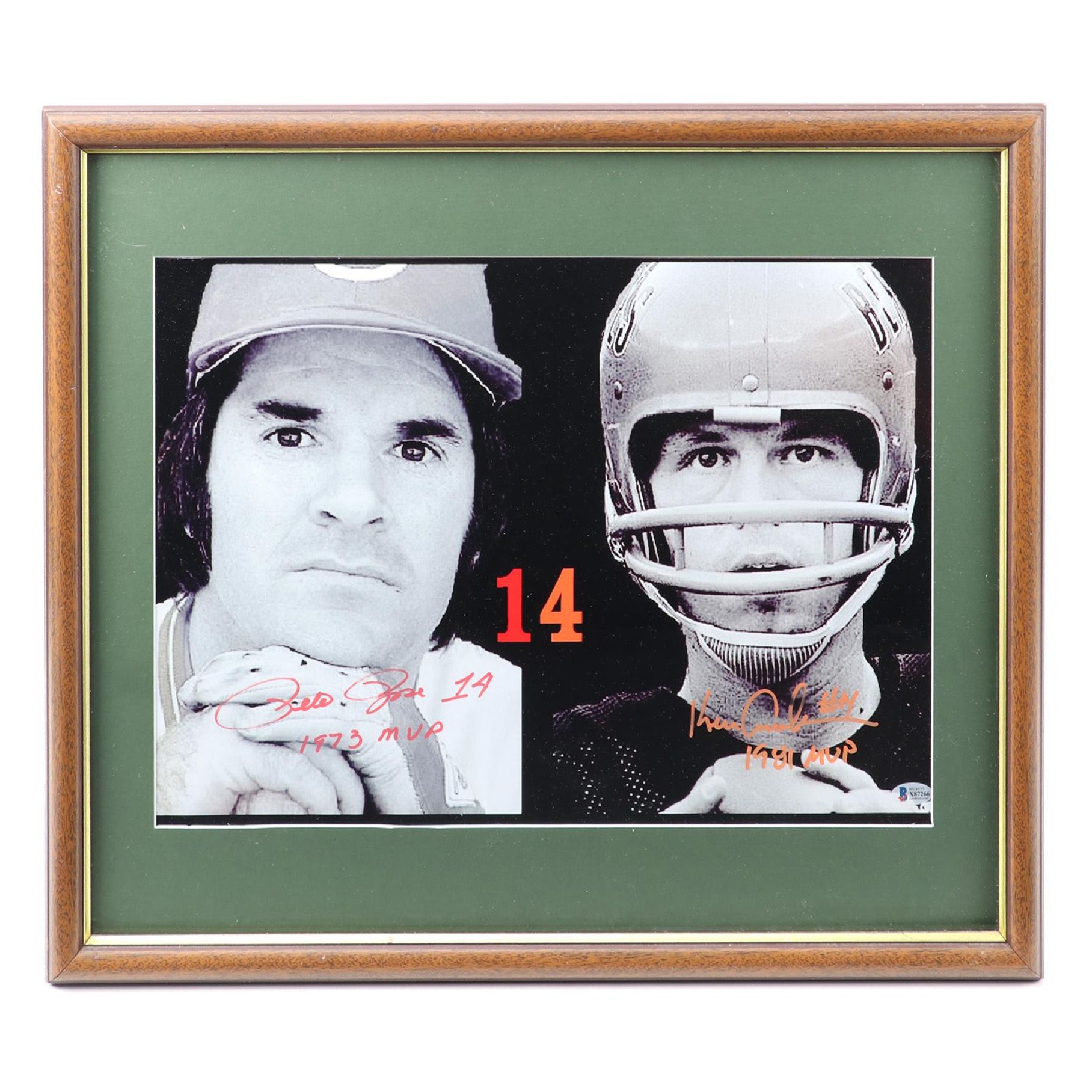 Pete Rose and Kenny Anderson Signed "Cincinnati's #14" Framed Photo Print, COA