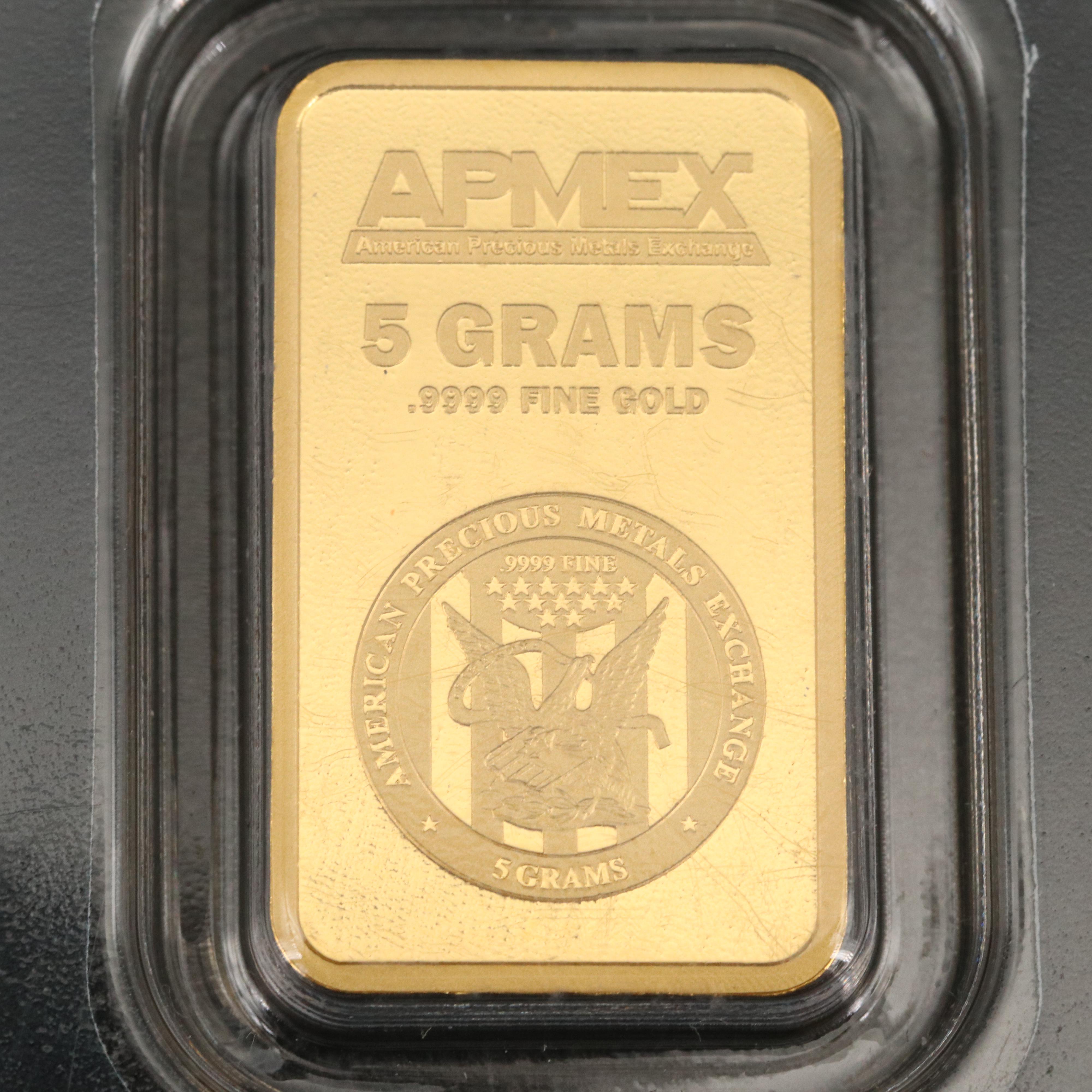 APMEX 5 Grams .9999 Fine Gold Bar