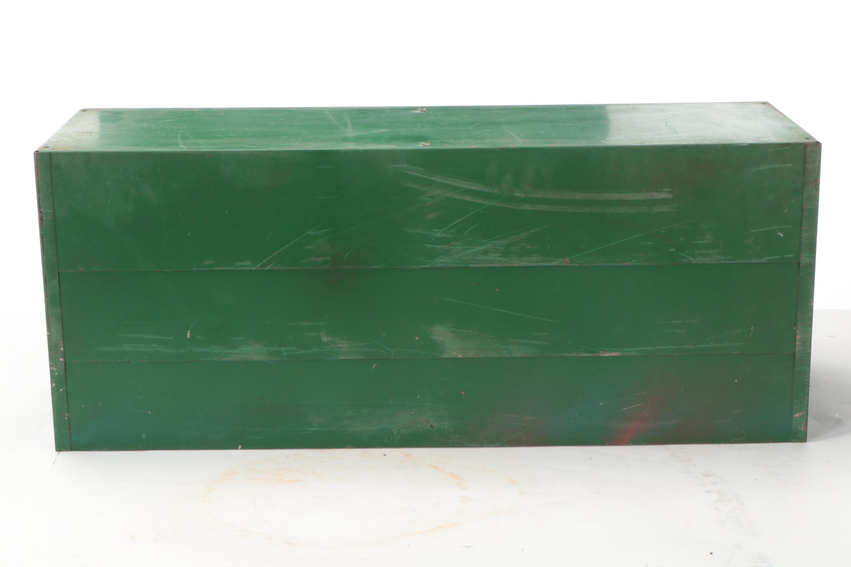 Polychrome-Painted Metal 24-Drawer Parts Cabinet