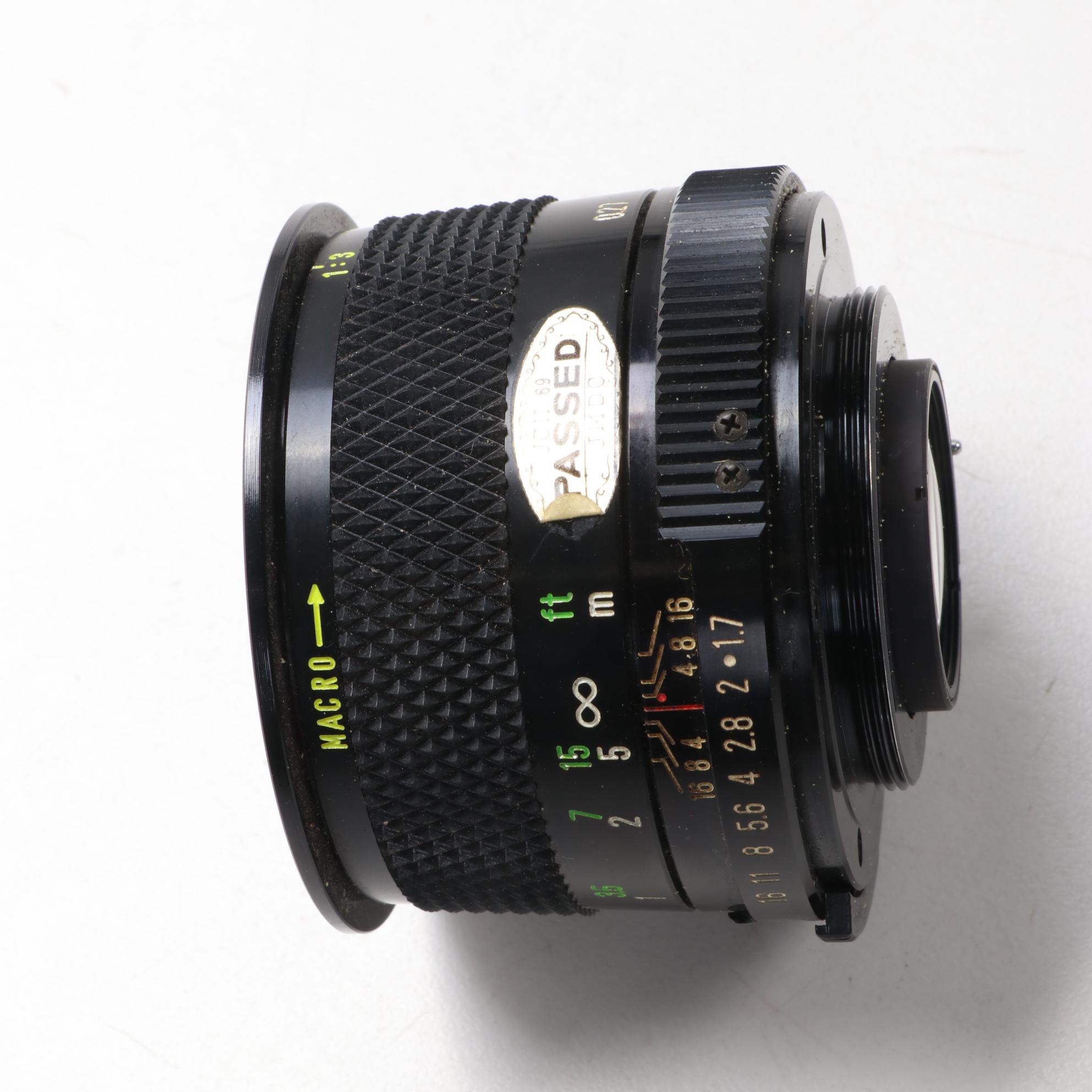 Chinon Multi-Coated Macro 50mm Lens with Case for Pentax MF K-Mount