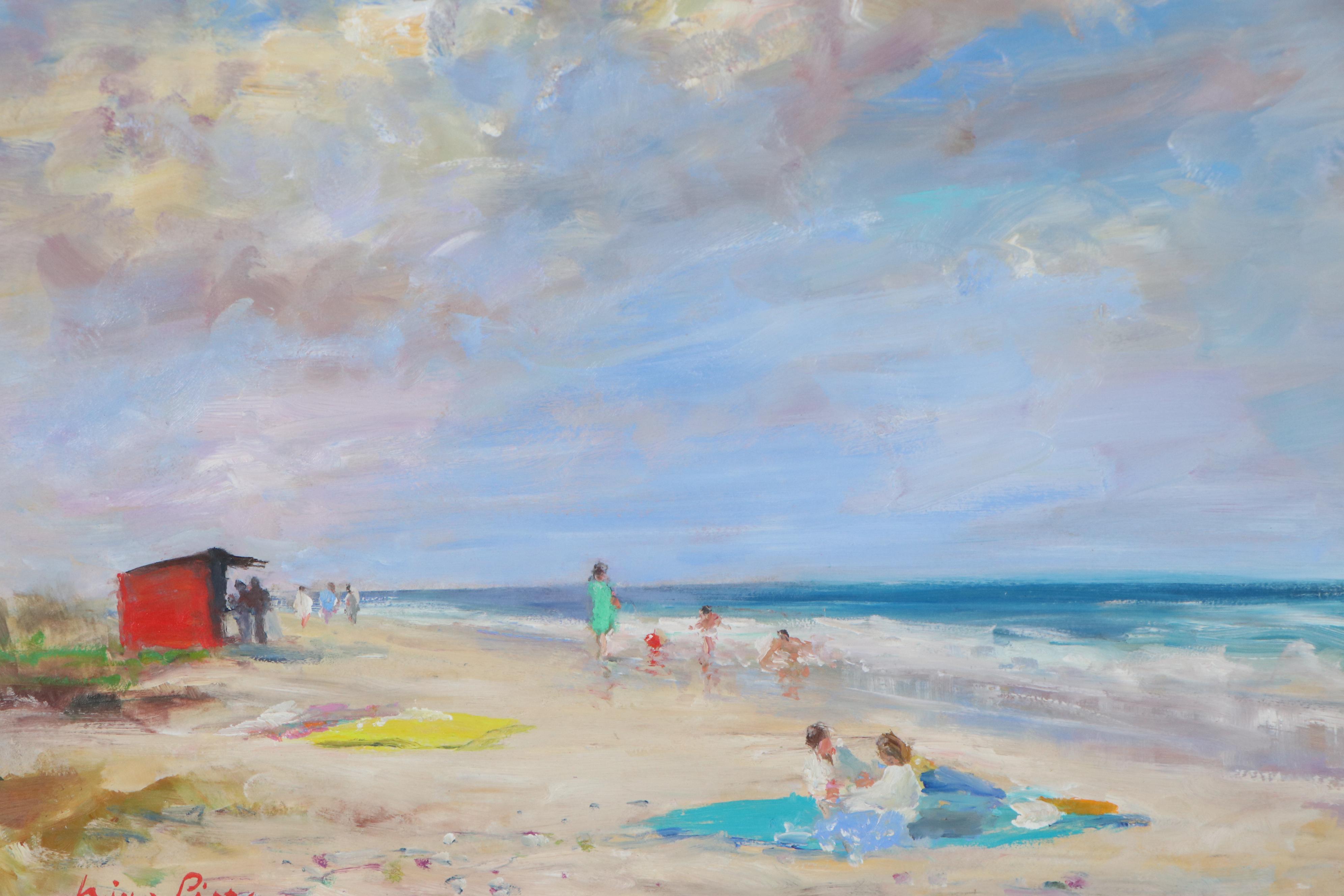 Nino Pippa Oil Painting "Sardinia - Beach Scene," 2014