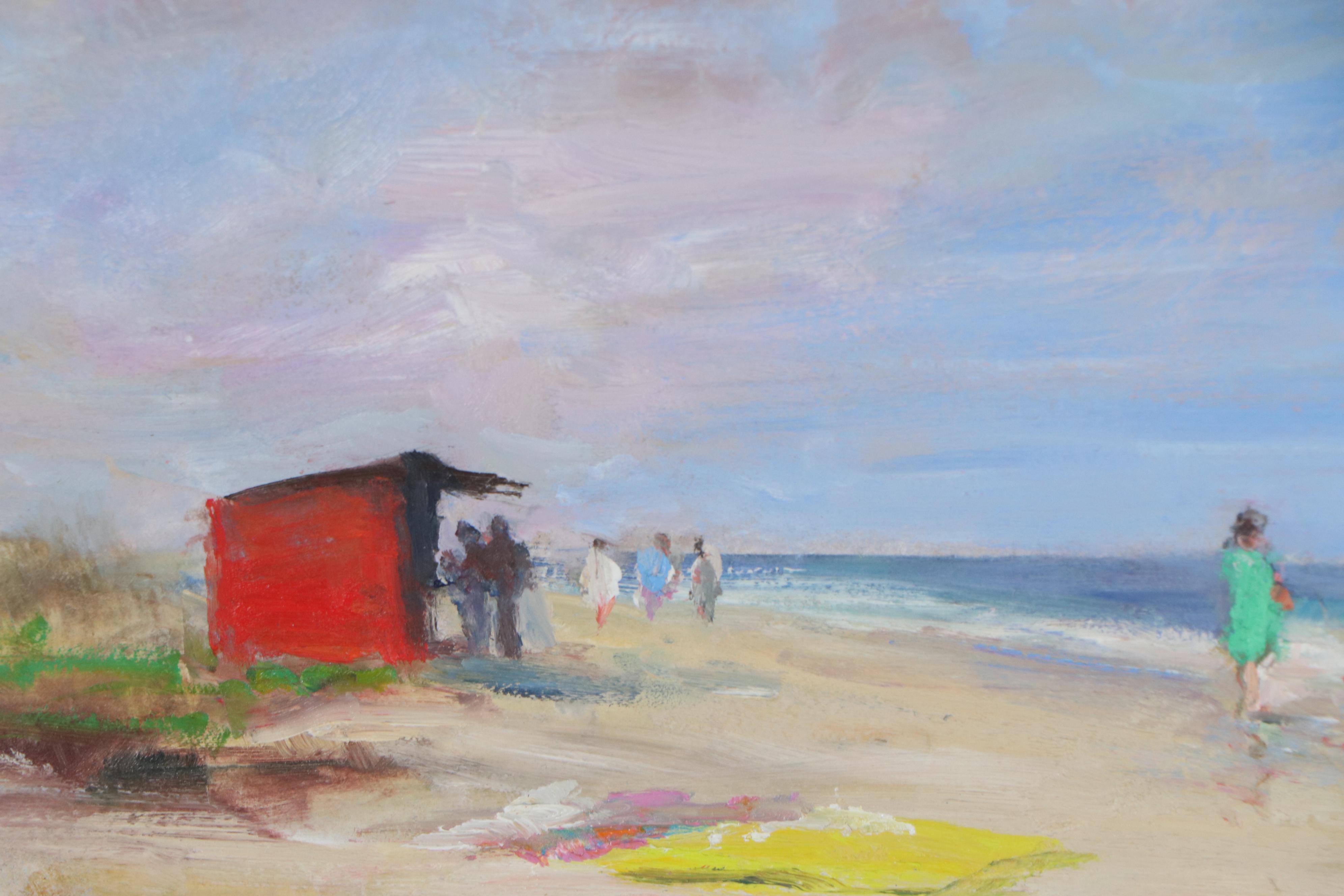 Nino Pippa Oil Painting "Sardinia - Beach Scene," 2014