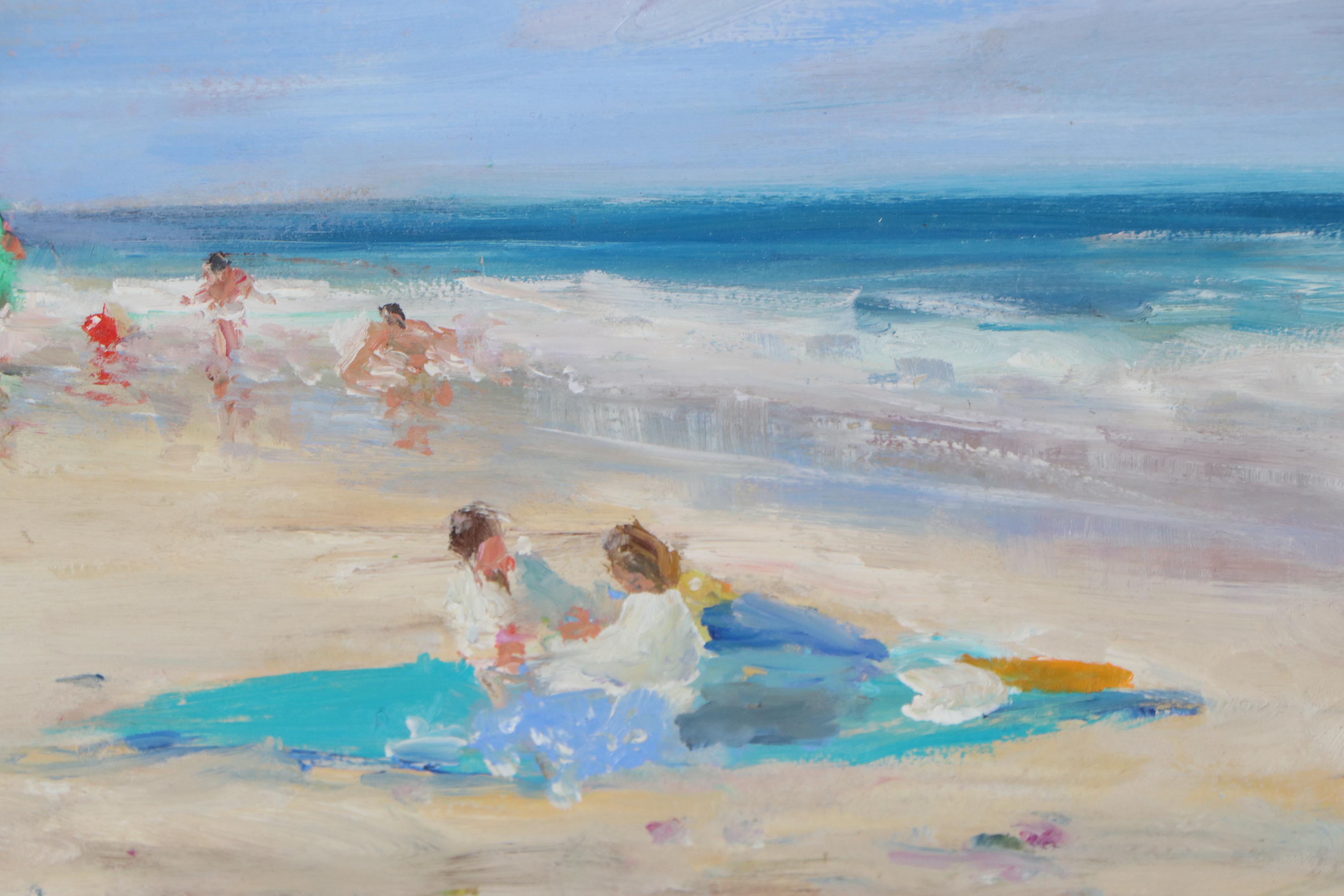 Nino Pippa Oil Painting "Sardinia - Beach Scene," 2014