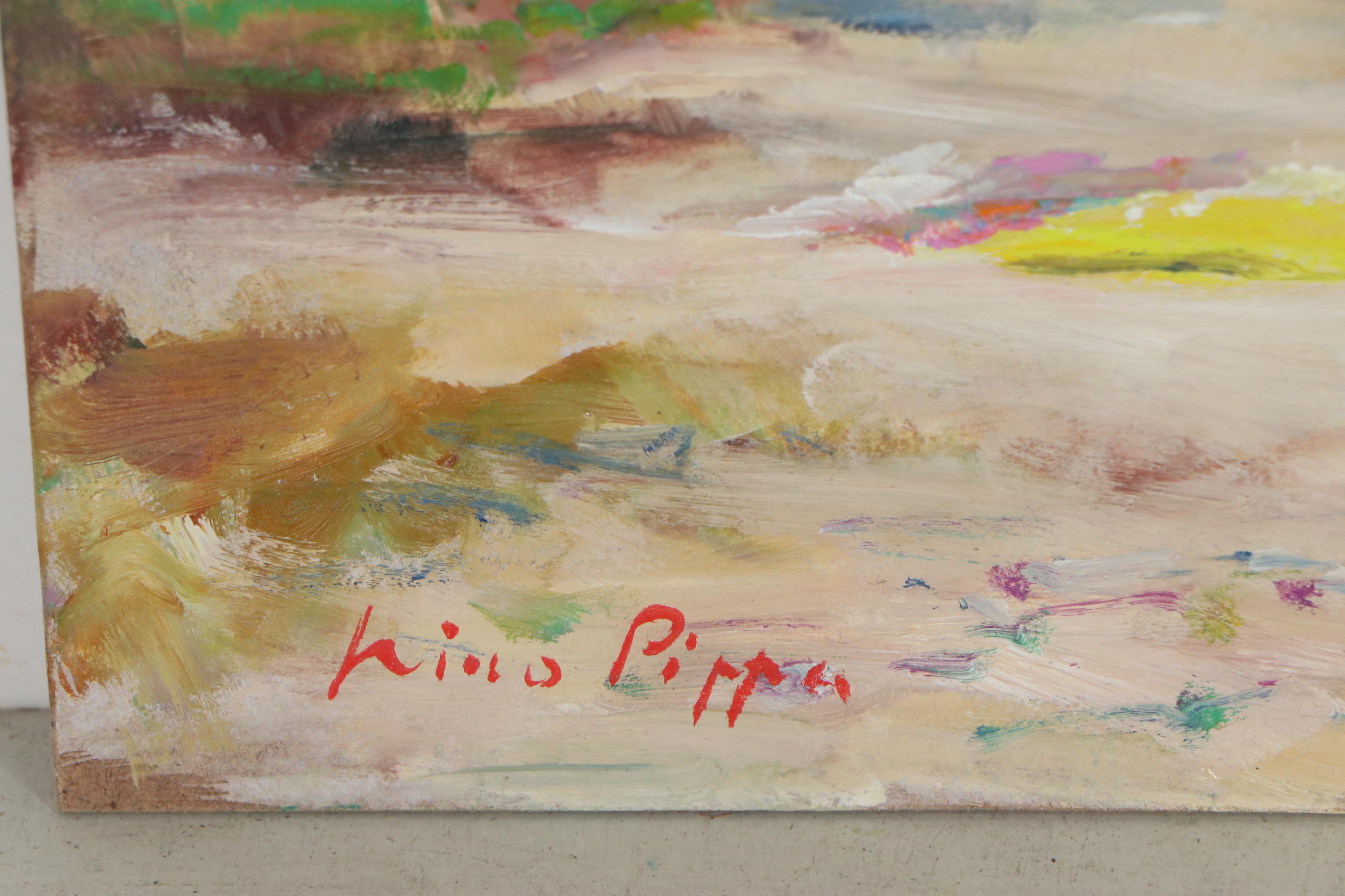 Nino Pippa Oil Painting "Sardinia - Beach Scene," 2014