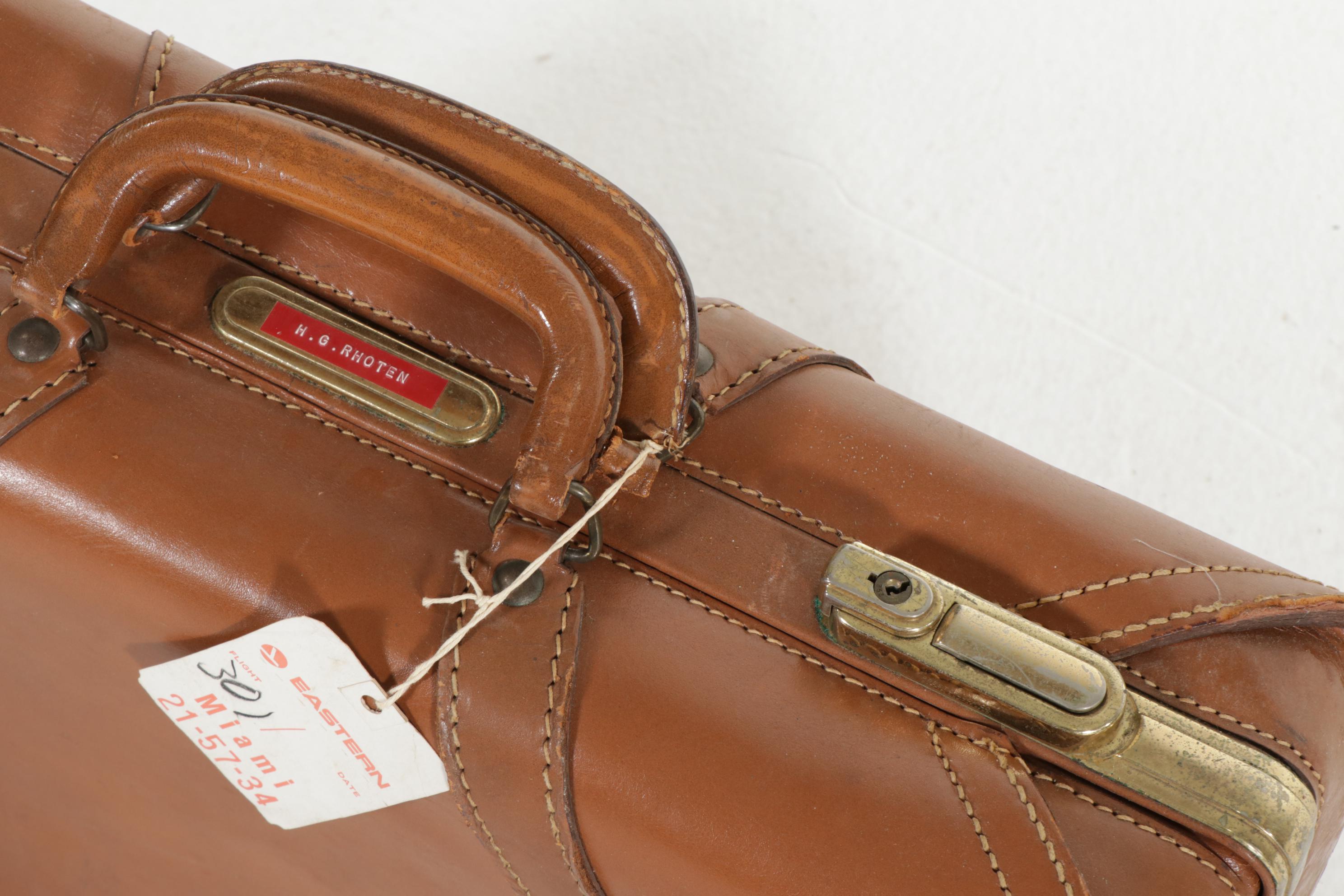 American Tourister Luggage and Skymaster Custom Crafted Leather Suitcase