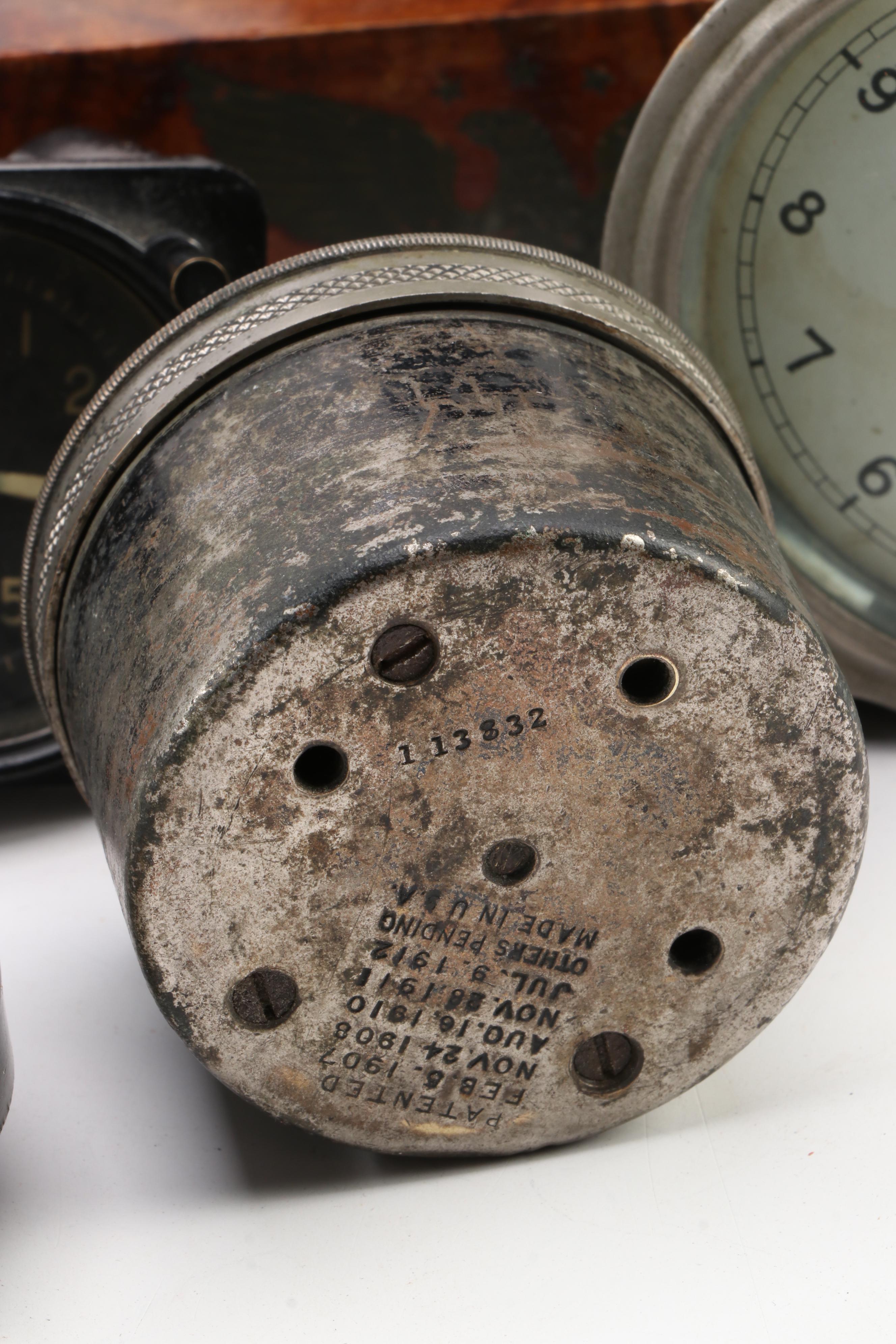 Waltham, Bulova, Wittnauer 8 Day and More Car and Airplane Analog Clocks