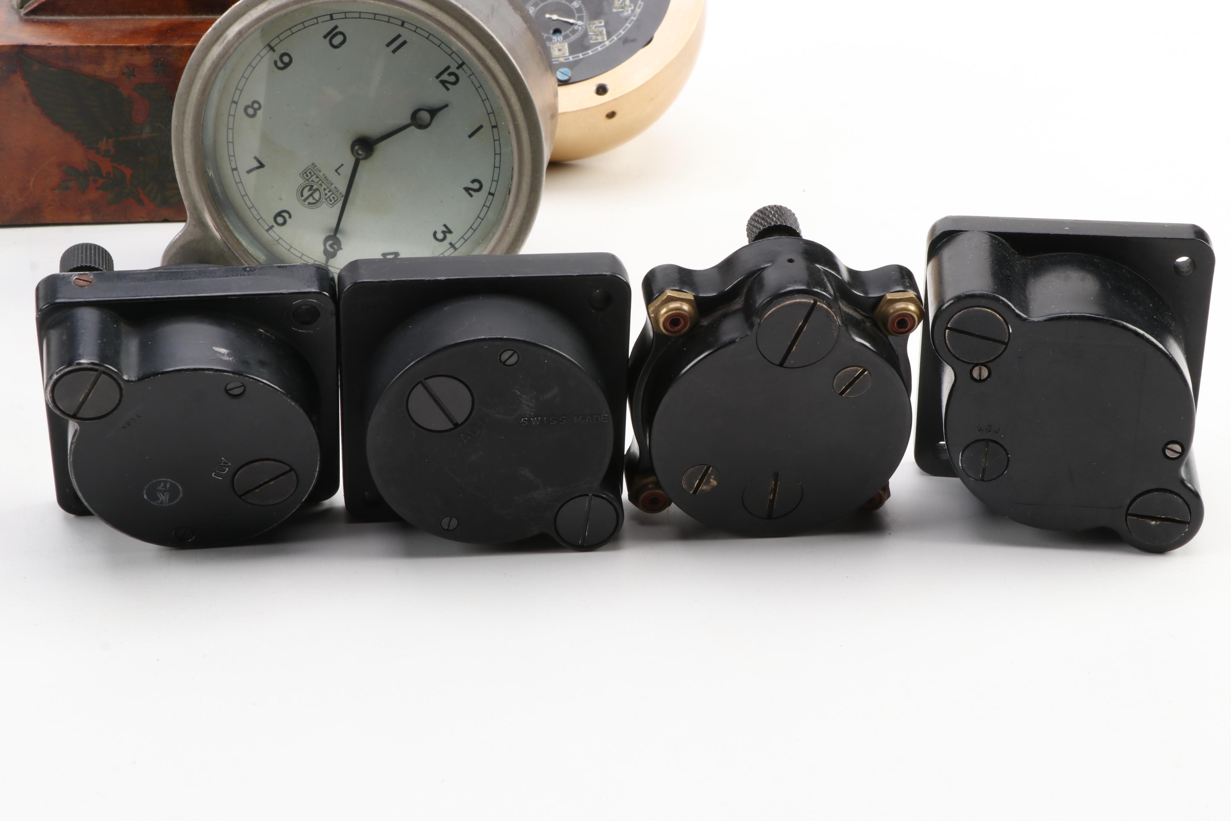 Waltham, Bulova, Wittnauer 8 Day and More Car and Airplane Analog Clocks