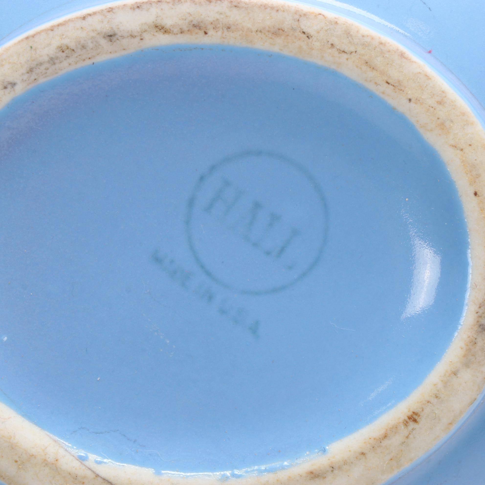 Hall Ceramic Periwinkle Pitcher and Sky Blue Teapot, Mid to Late 20th Century