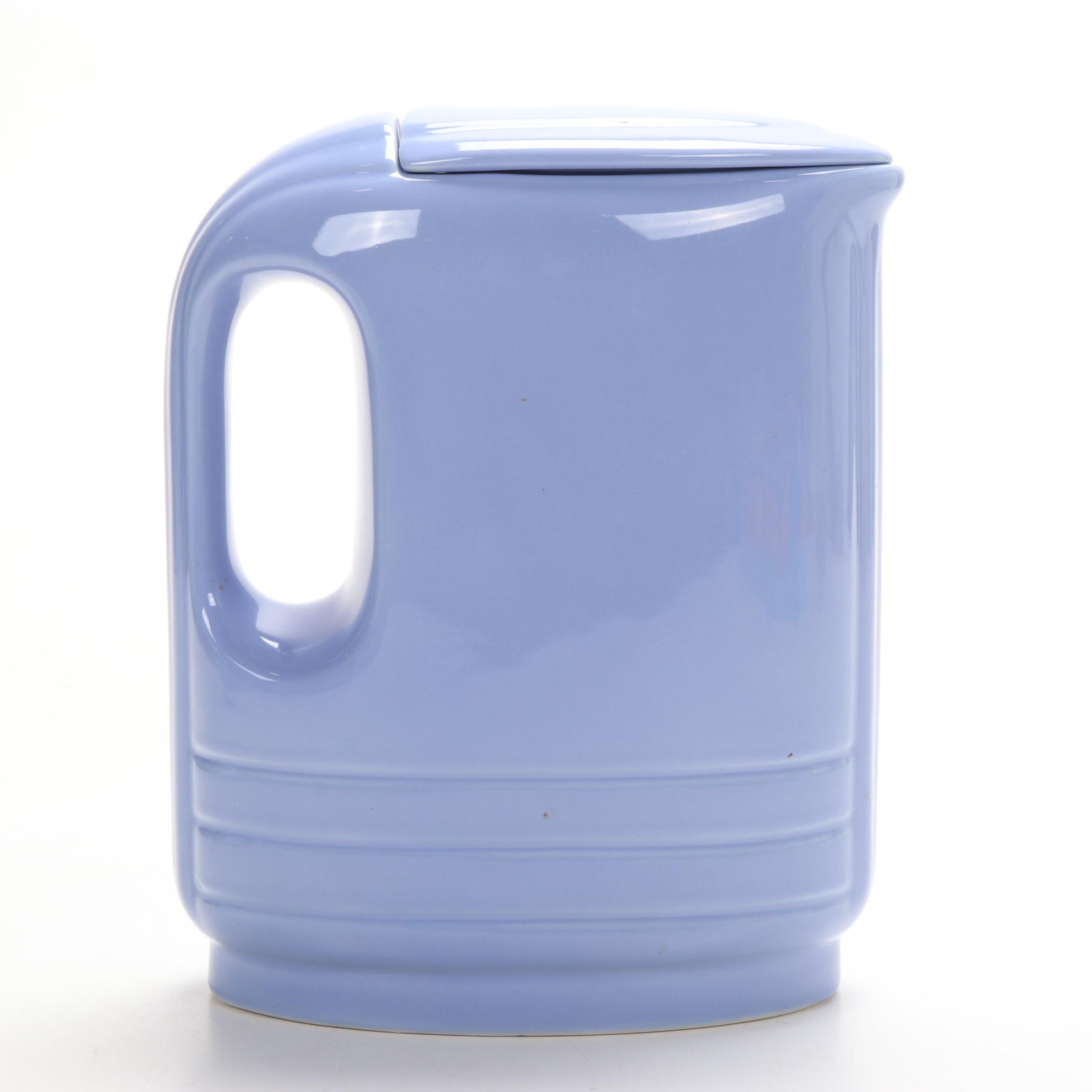 Hall Ceramic Periwinkle Pitcher and Sky Blue Teapot, Mid to Late 20th Century