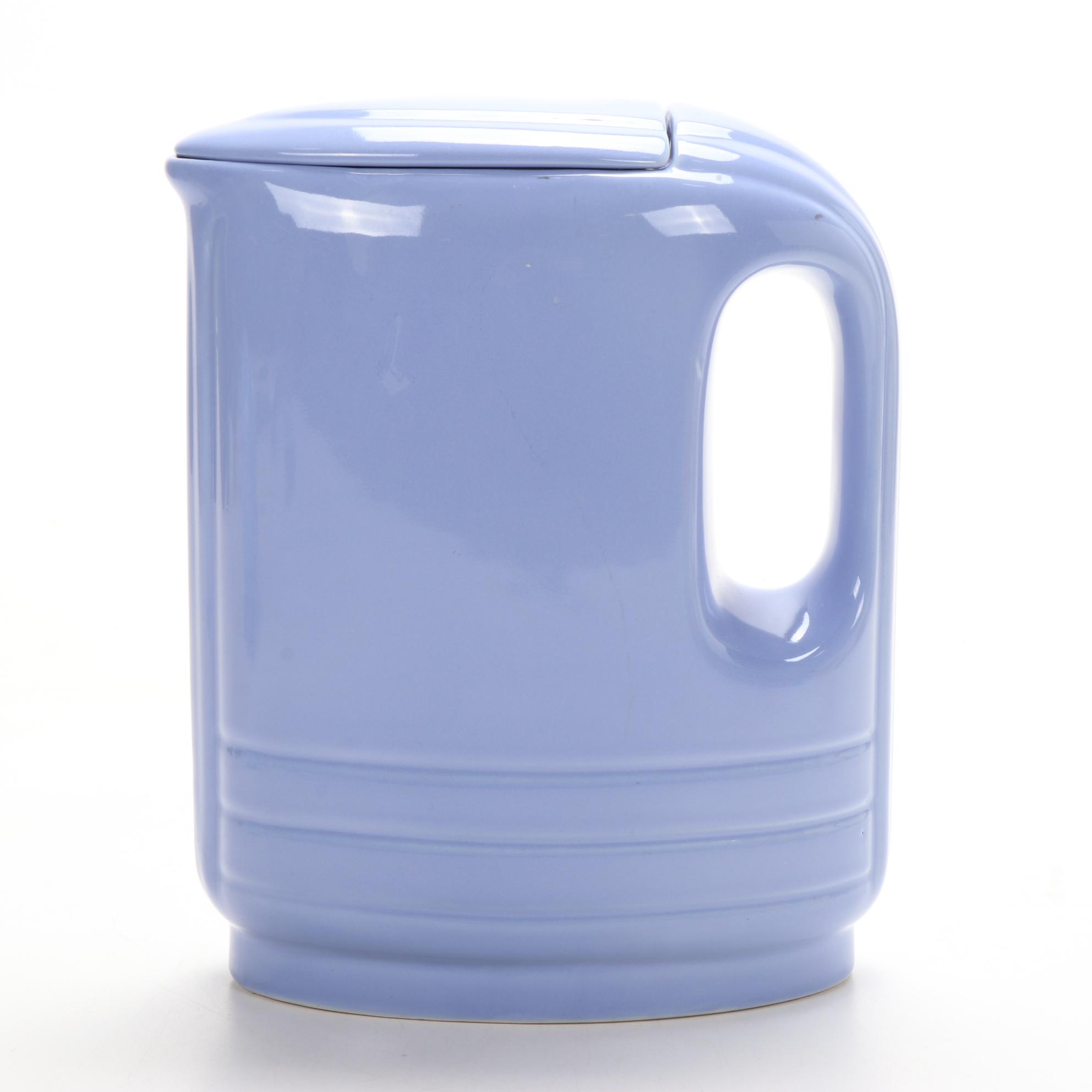 Hall Ceramic Periwinkle Pitcher and Sky Blue Teapot, Mid to Late 20th Century