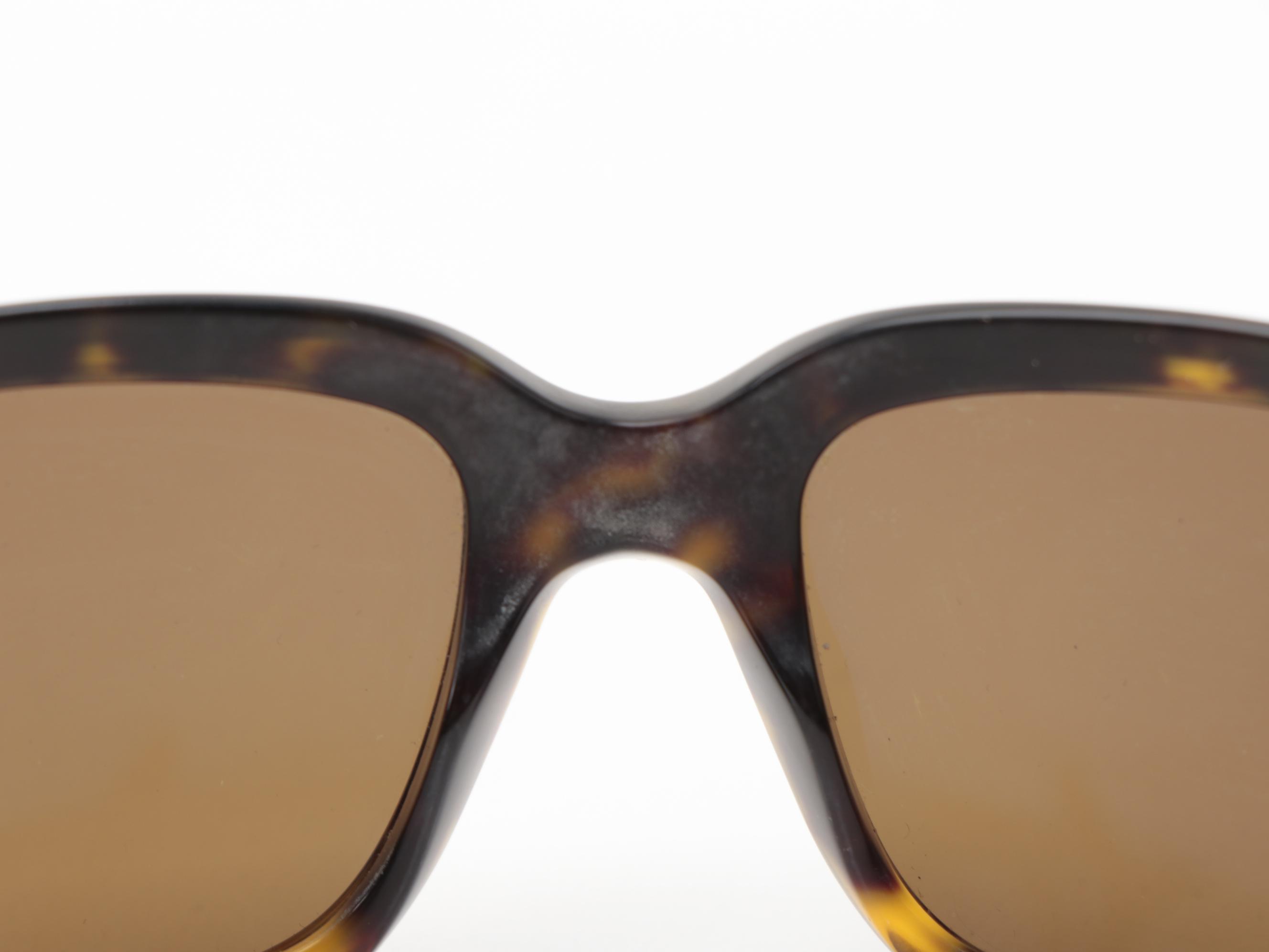 Prada SPR12H Polarized Rectangular Sunglasses in Tortoise