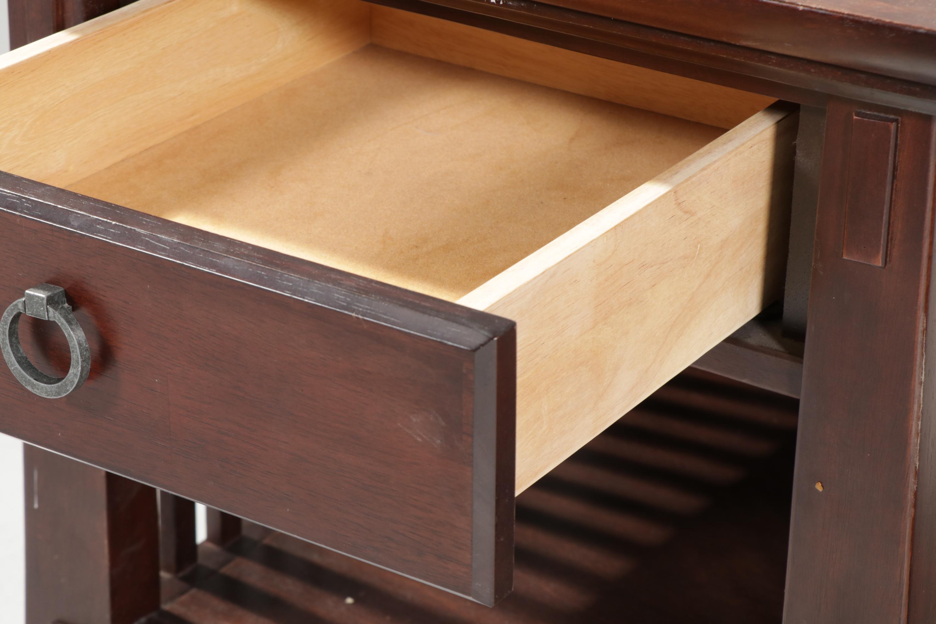 American Signature Arts & Crafts Style Wooden Sofa Table and End Table