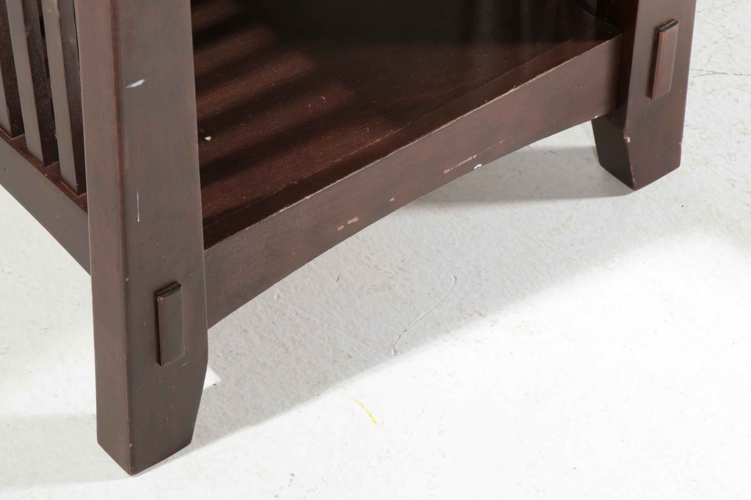 American Signature Arts & Crafts Style Wooden Sofa Table and End Table