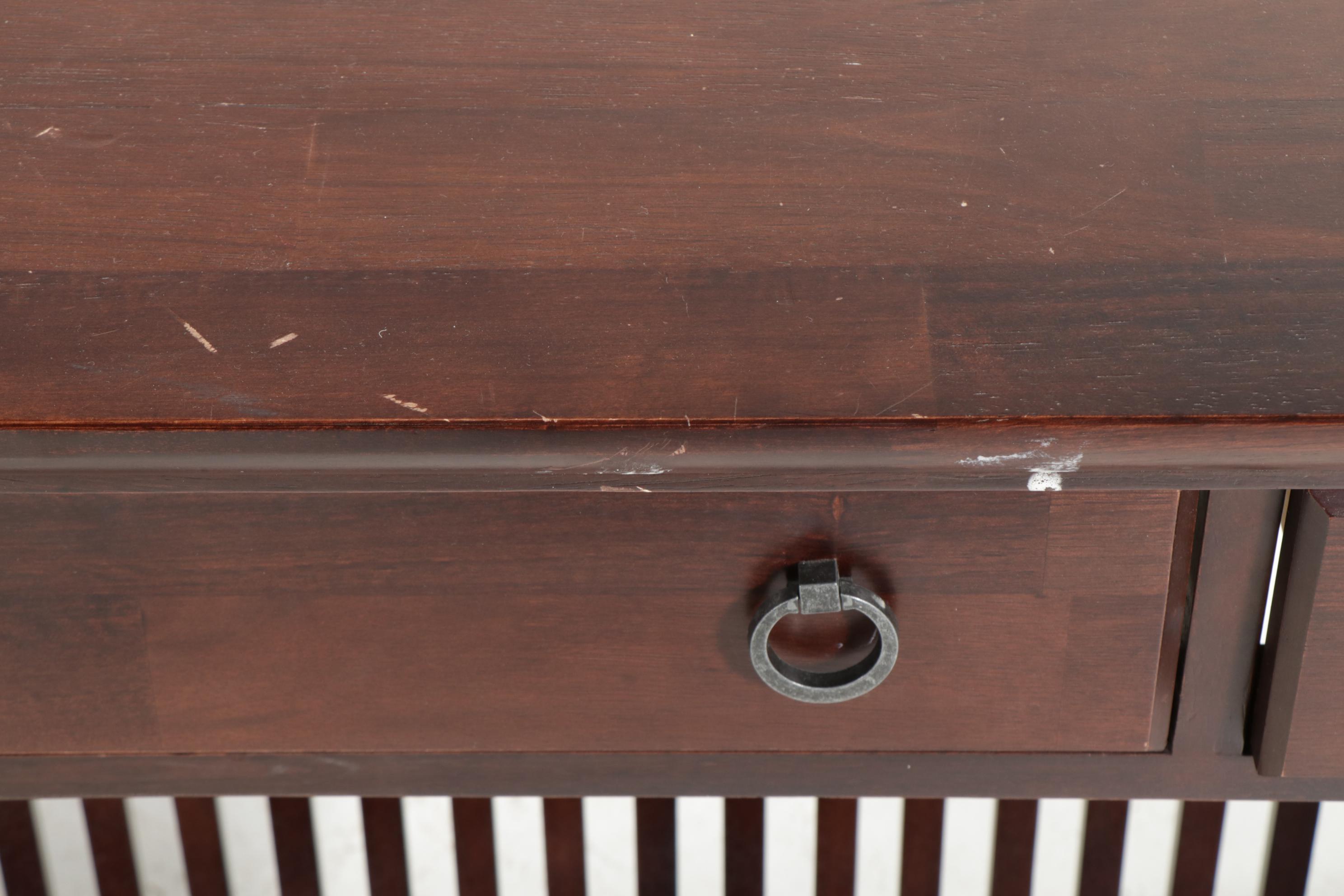 American Signature Arts & Crafts Style Wooden Sofa Table and End Table