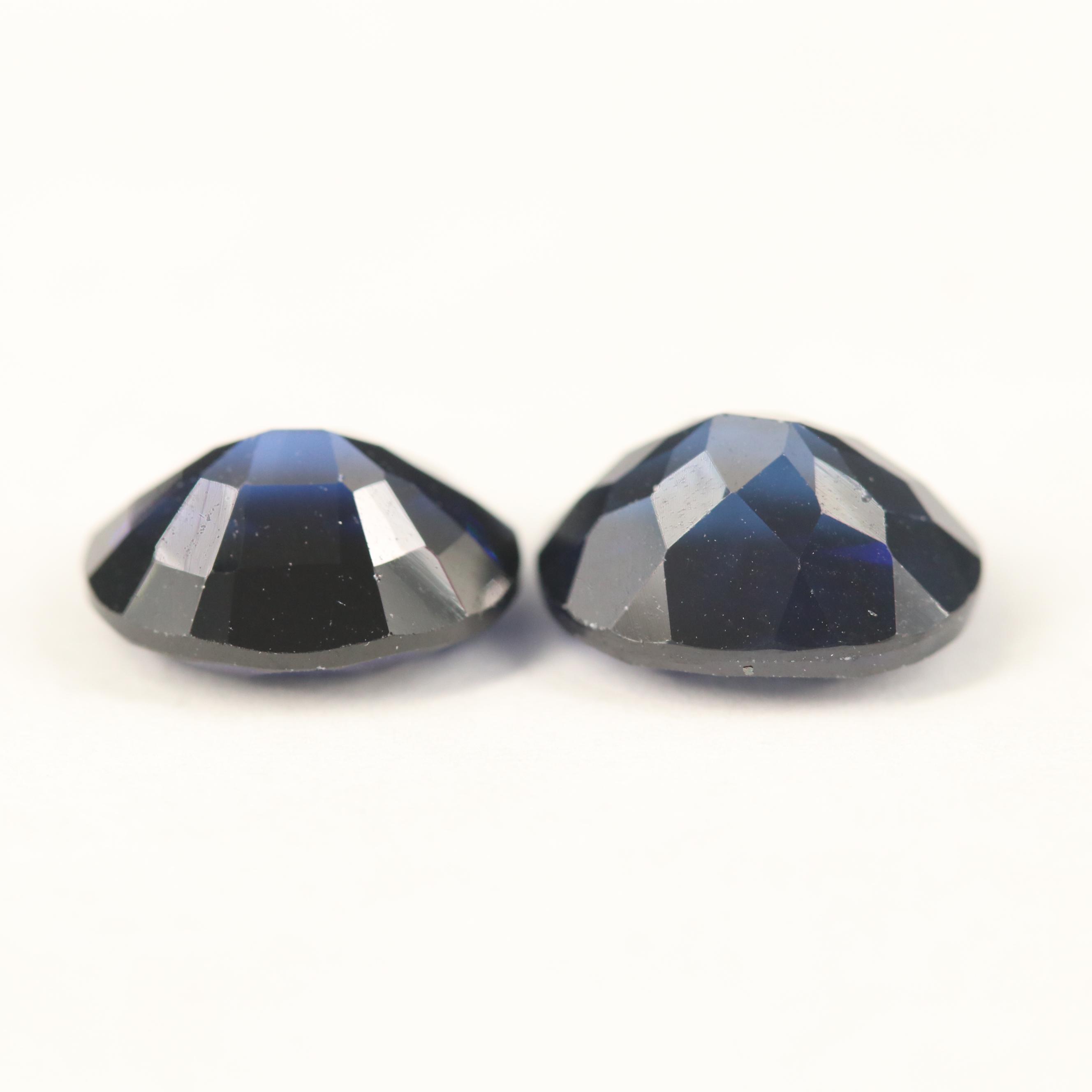 Loose Laboratory Grown Matched Pair of Sapphires