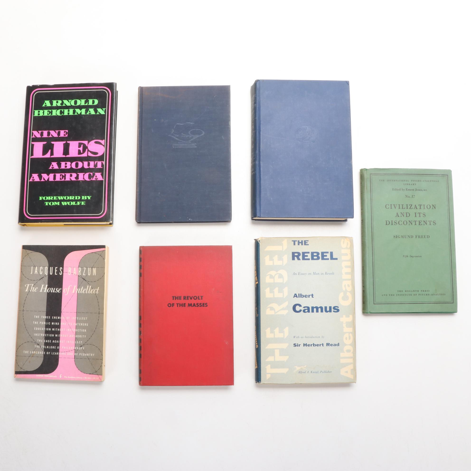 "The Rebel" by Albert Camus with Books on Social Criticism