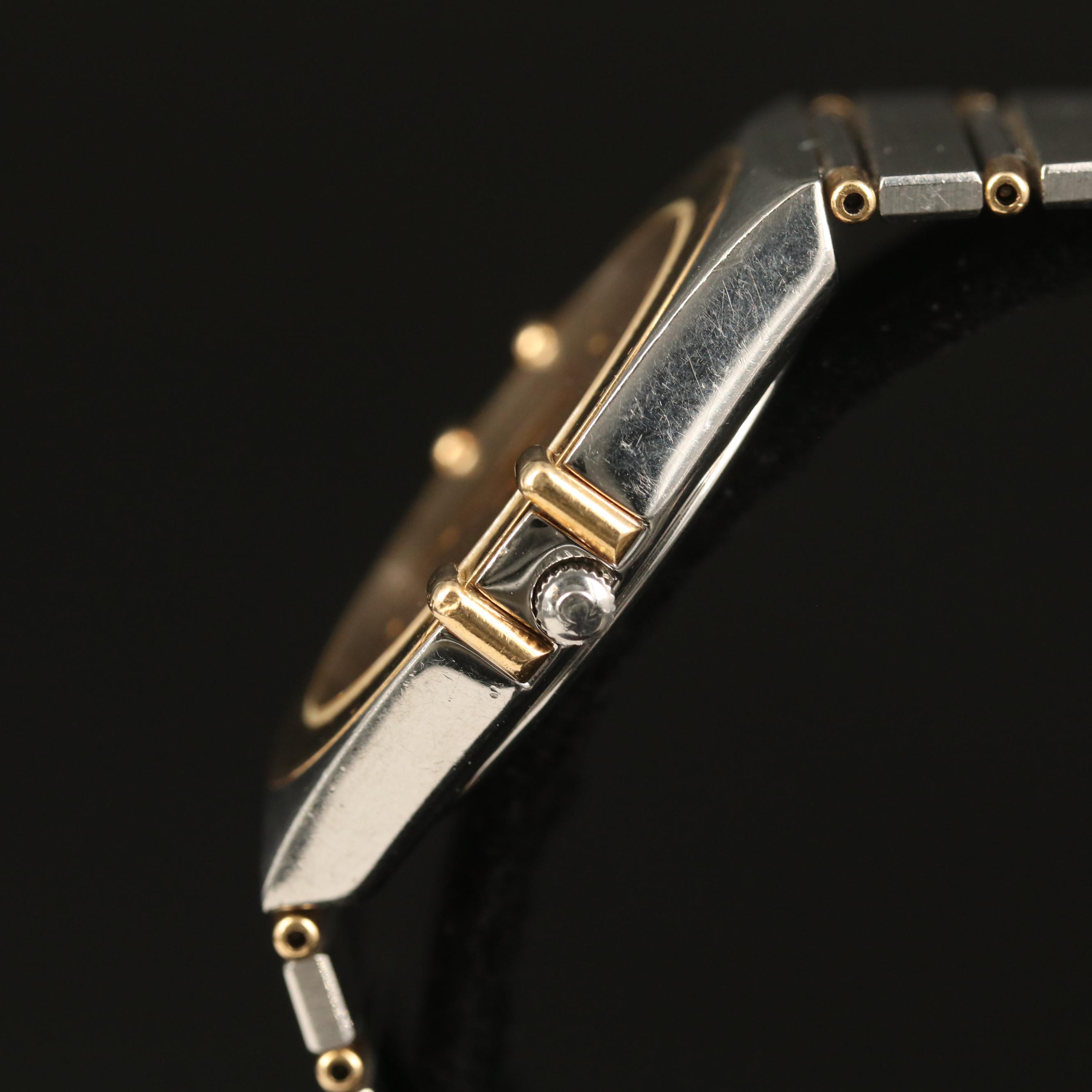 1987 Omega Constellation 18K Gold and Stainless Steel Quartz Watch