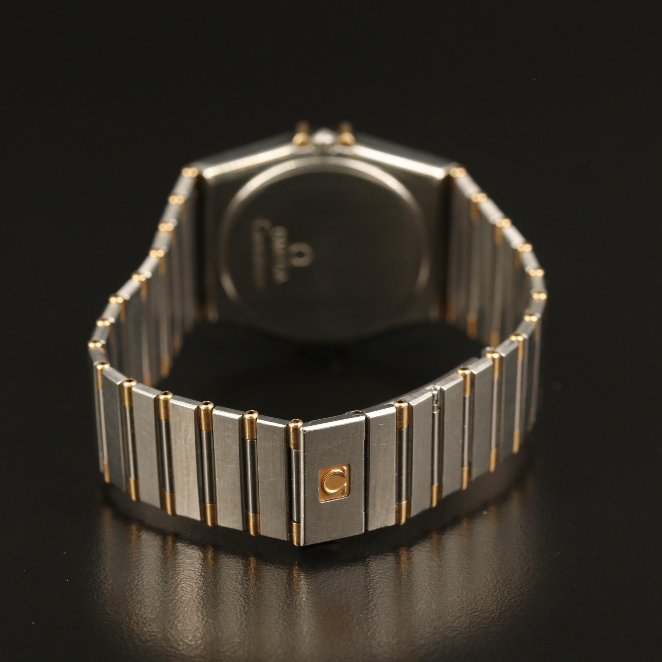 1987 Omega Constellation 18K Gold and Stainless Steel Quartz Watch