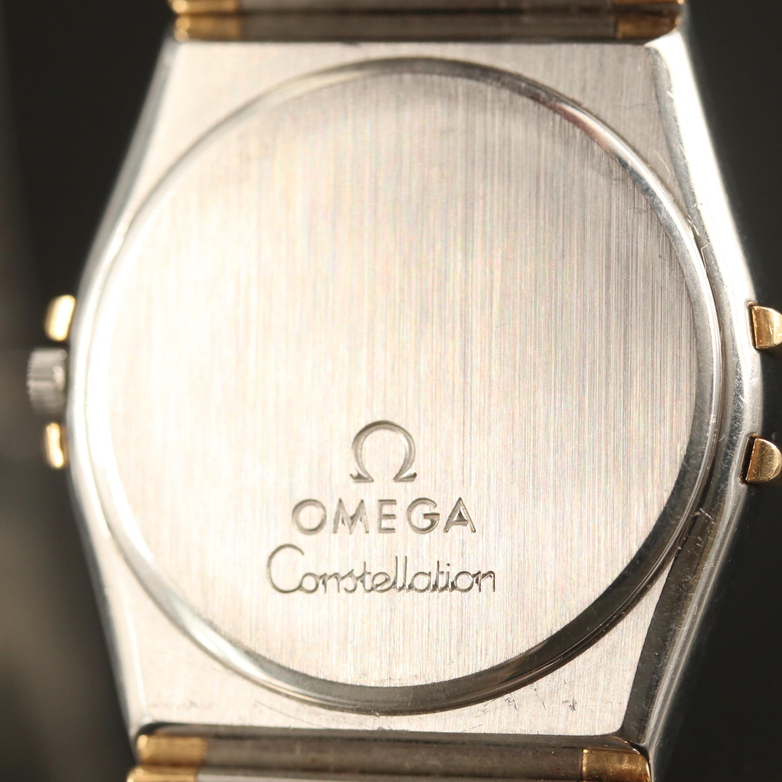 1987 Omega Constellation 18K Gold and Stainless Steel Quartz Watch