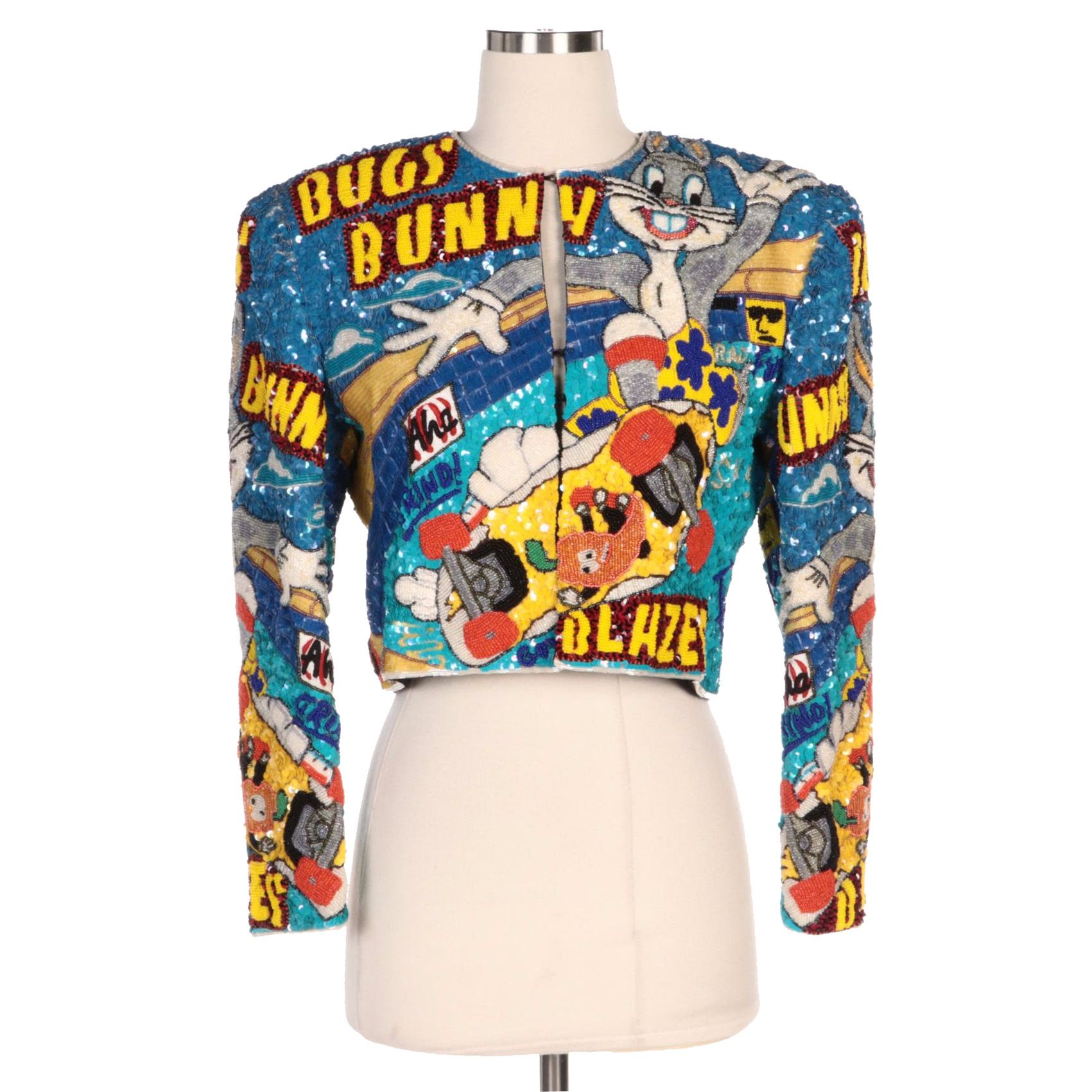 Jeanette Kastenberg Platinum "Bugs Bunny Blazes" Hand Embellished Bolero Jacket