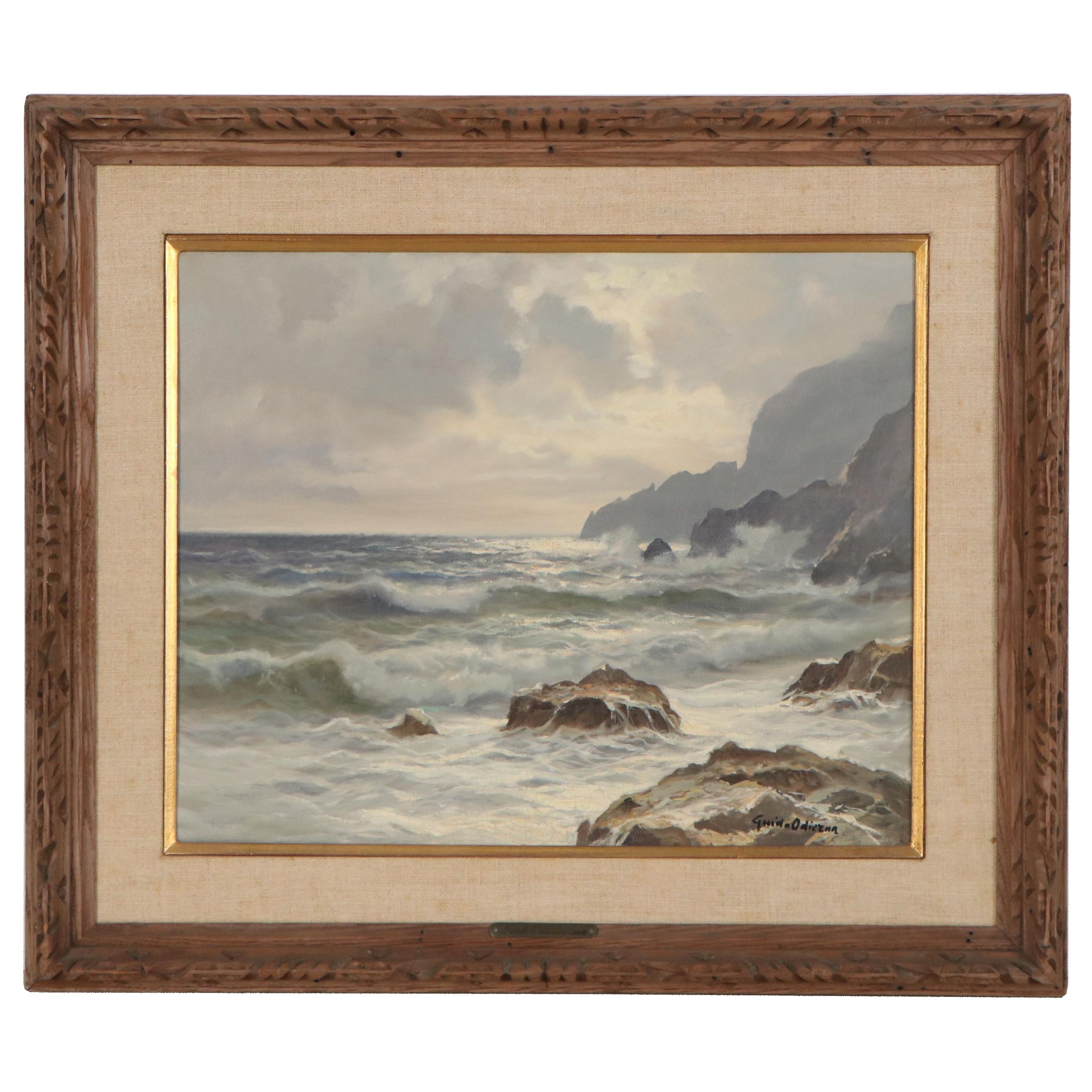 Guido Odierna Seascape Oil Painting, Mid-Late 20th Century