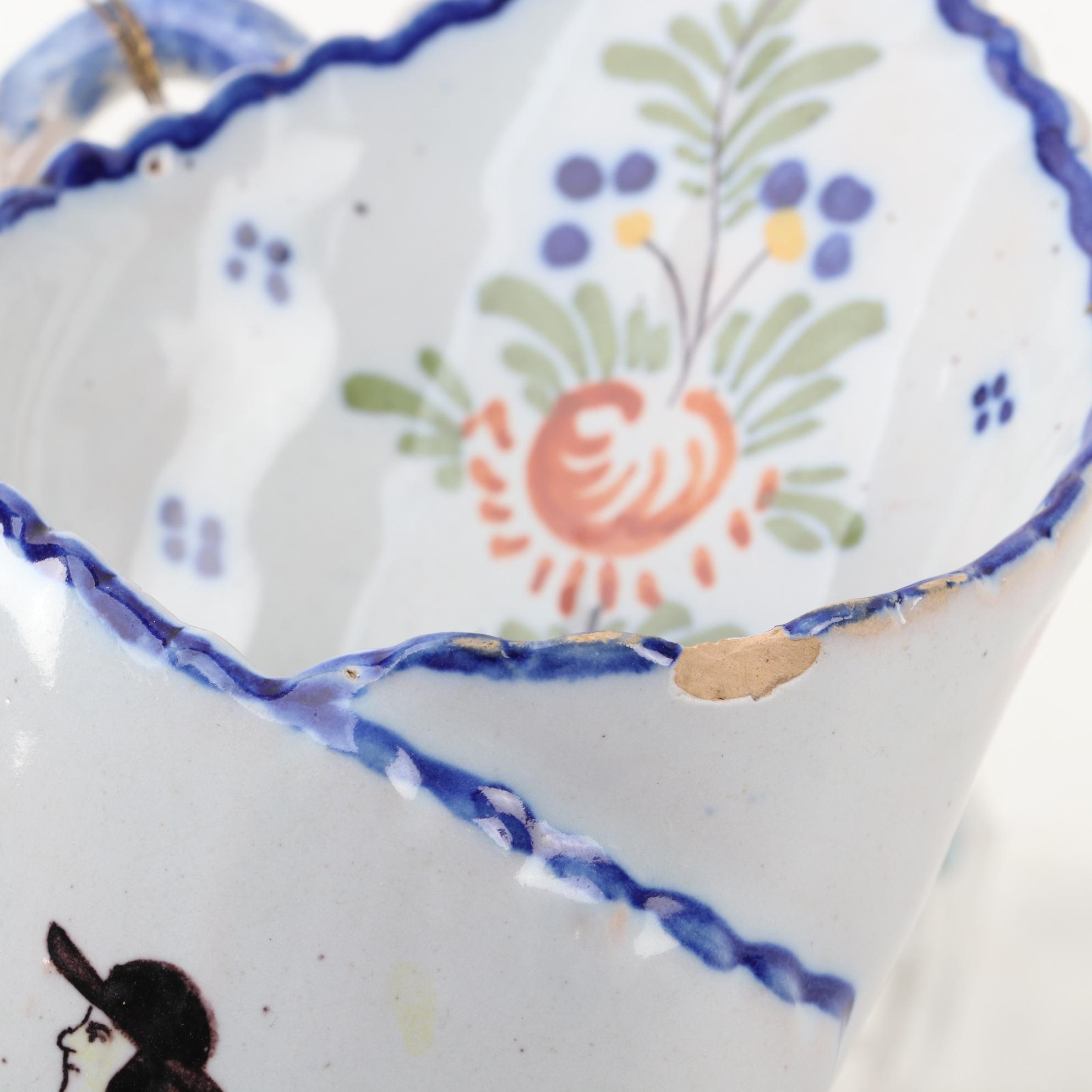 French Quimper Ceramic Wall Pocket