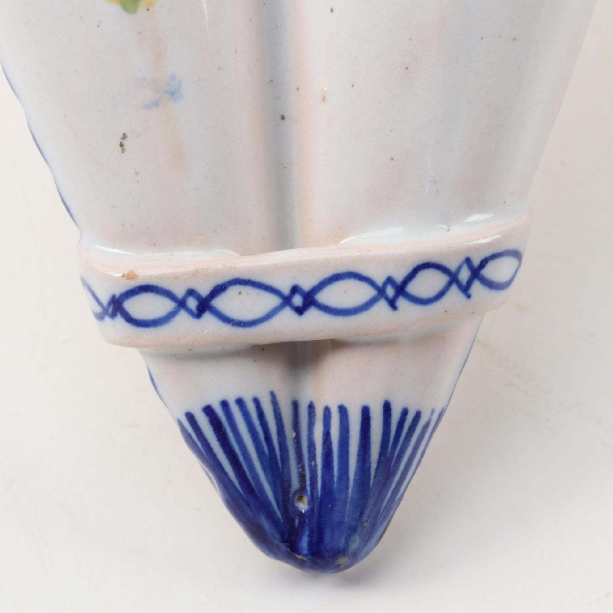 French Quimper Ceramic Wall Pocket