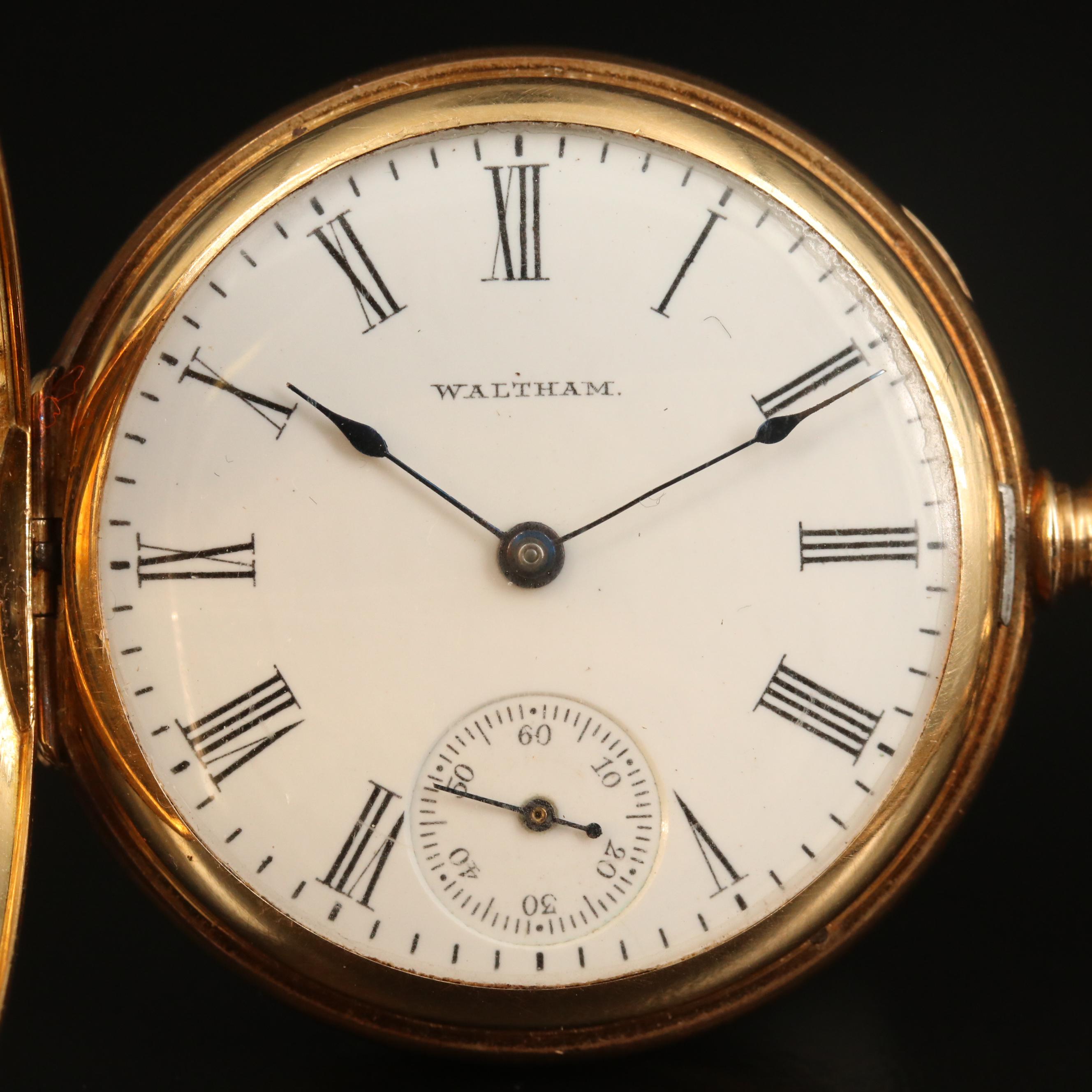 1903 14K Waltham Pocket Watch with Gold Filled Fob Chain