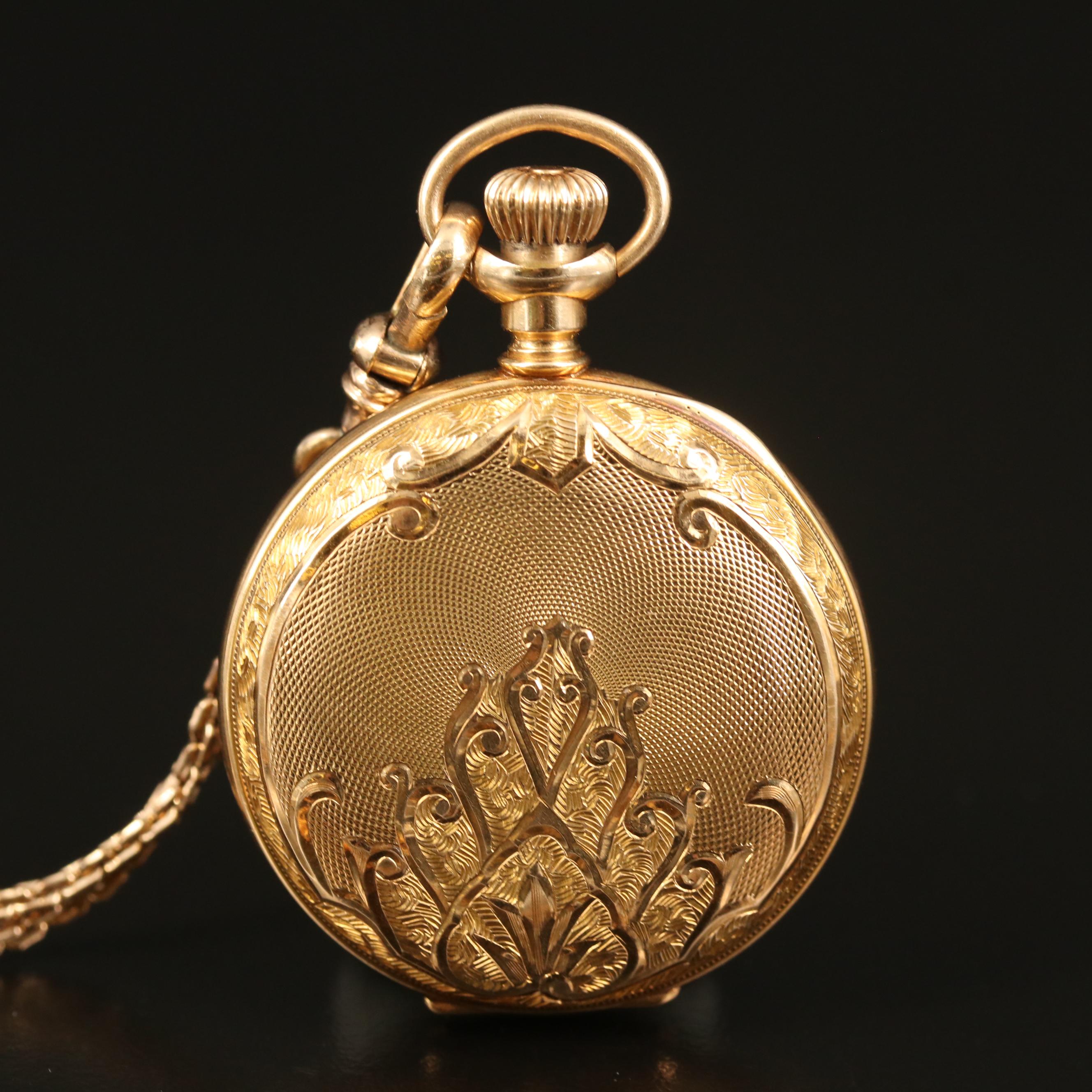 1903 14K Waltham Pocket Watch with Gold Filled Fob Chain