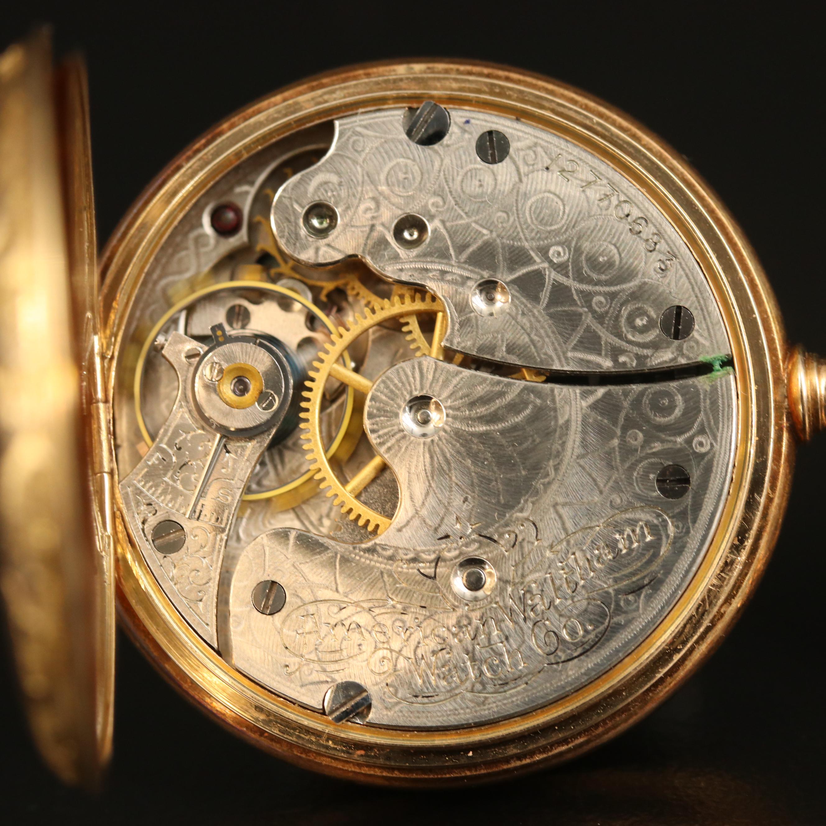 1903 14K Waltham Pocket Watch with Gold Filled Fob Chain