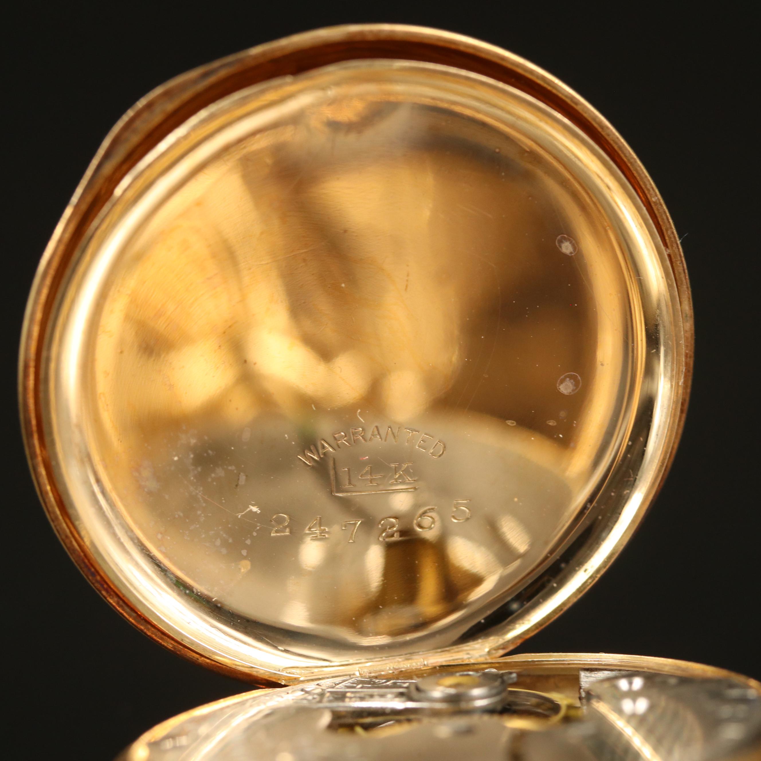 1903 14K Waltham Pocket Watch with Gold Filled Fob Chain