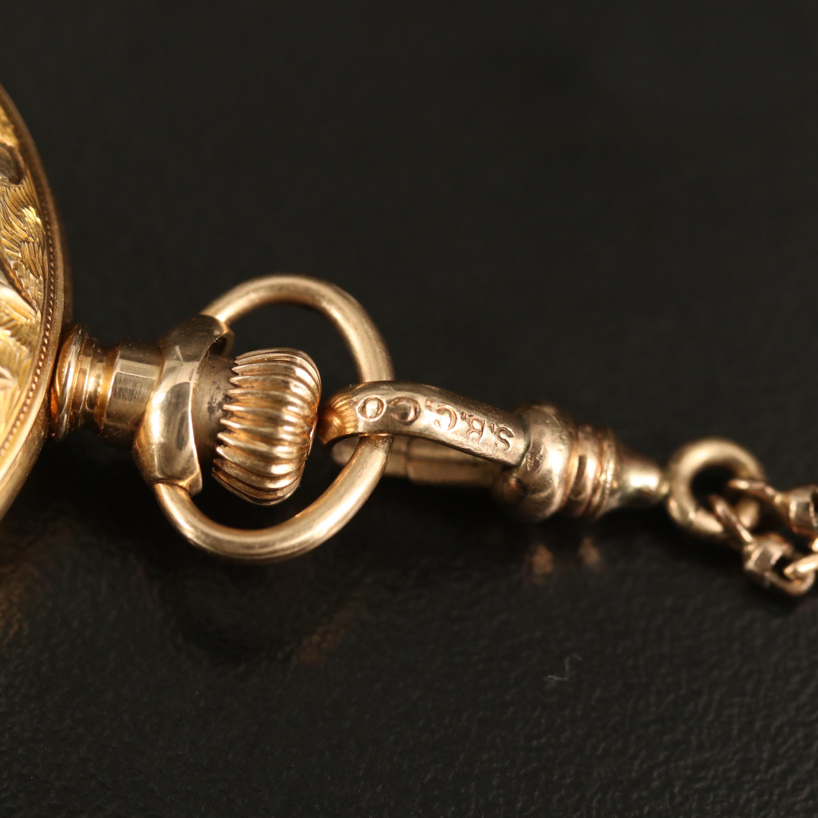 1903 14K Waltham Pocket Watch with Gold Filled Fob Chain